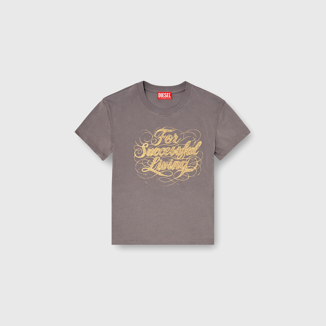 Diesel - T-shirt avec imprimé logo - T-Shirts - Femme - Gris