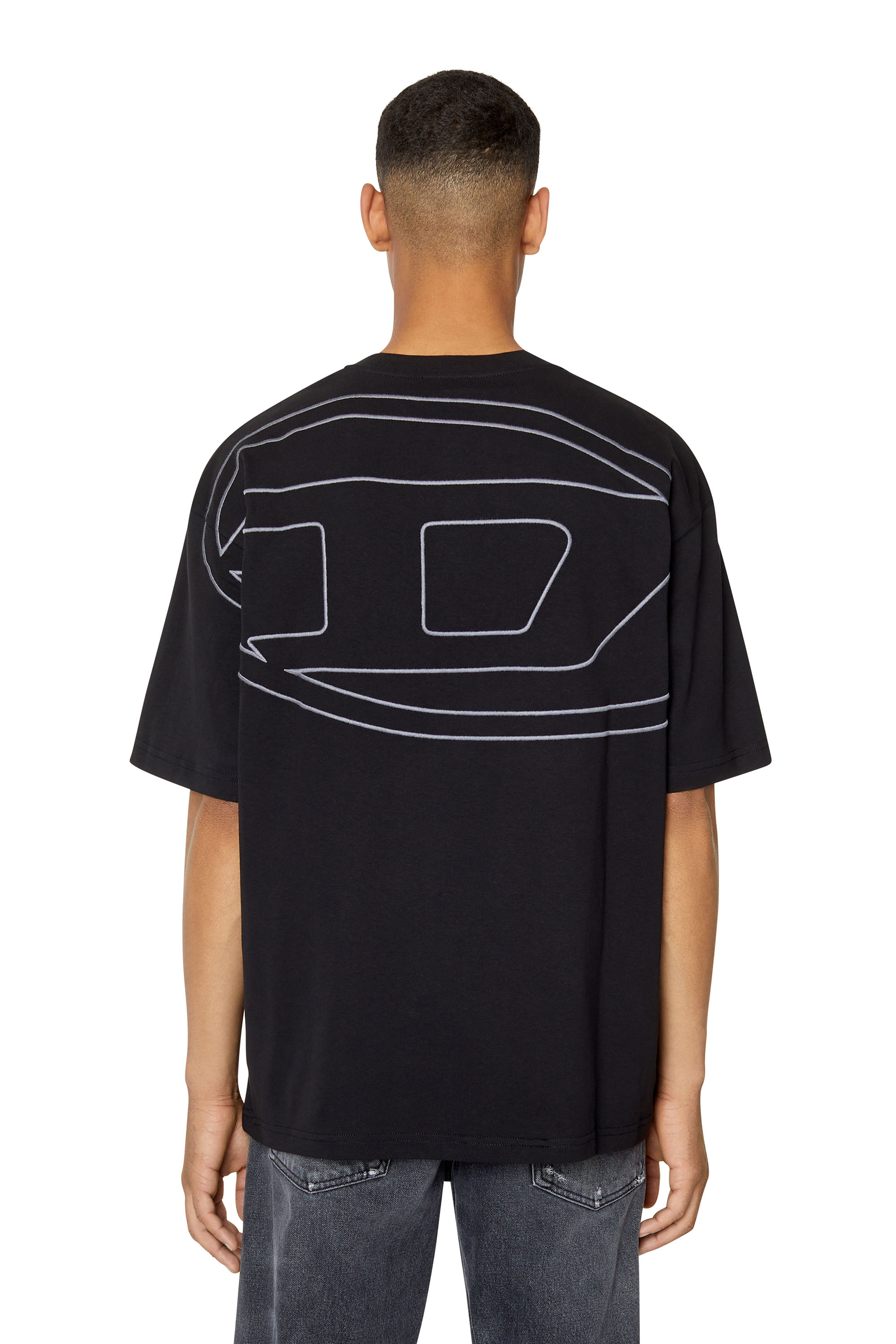 Diesel T-shirt Con Maxi Logo D Sul Retro In Black