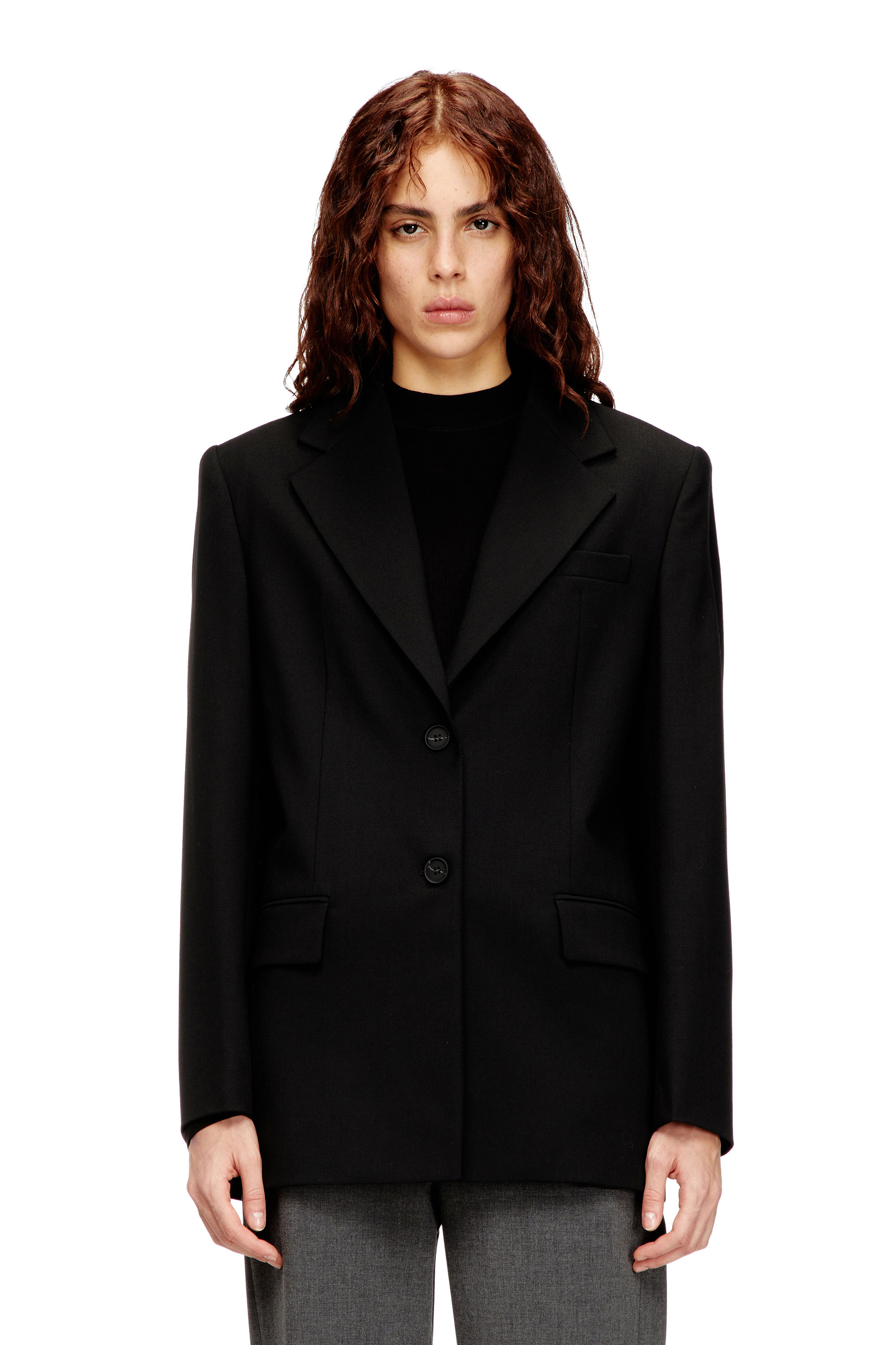 Diesel Blazer En Mélange De Laine Vestes Femme Noir Taille 36