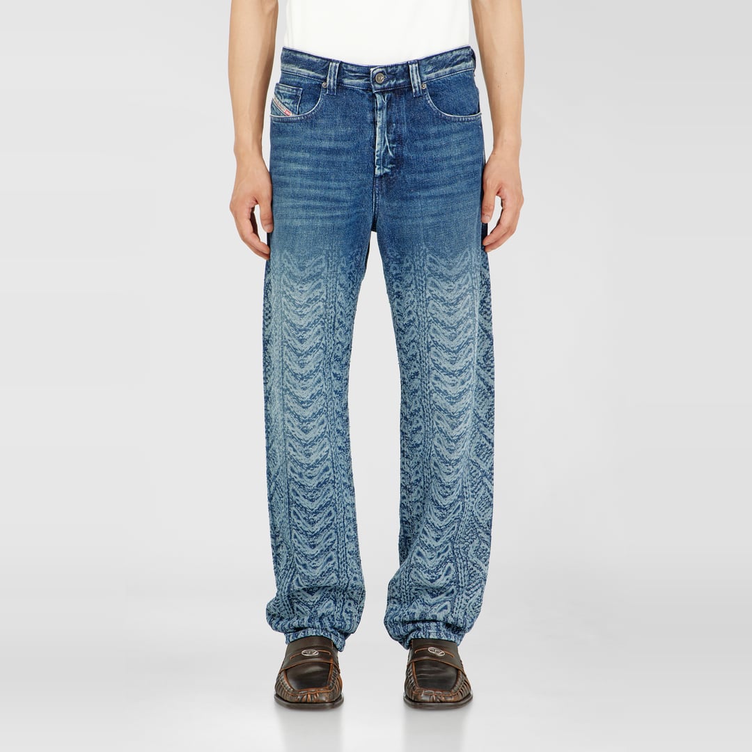 Diesel Regular Jeans Regular Waist 2024 D-Macs, Dark blue, Button fly