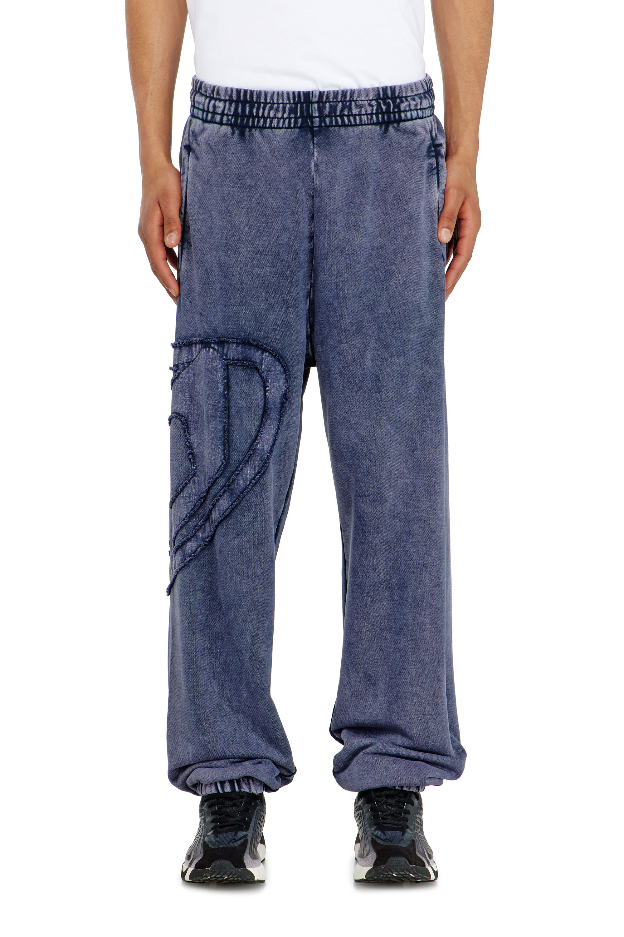 Diesel - Organic cotton sweatpants with Oval D patch - Pants - Man - Blue