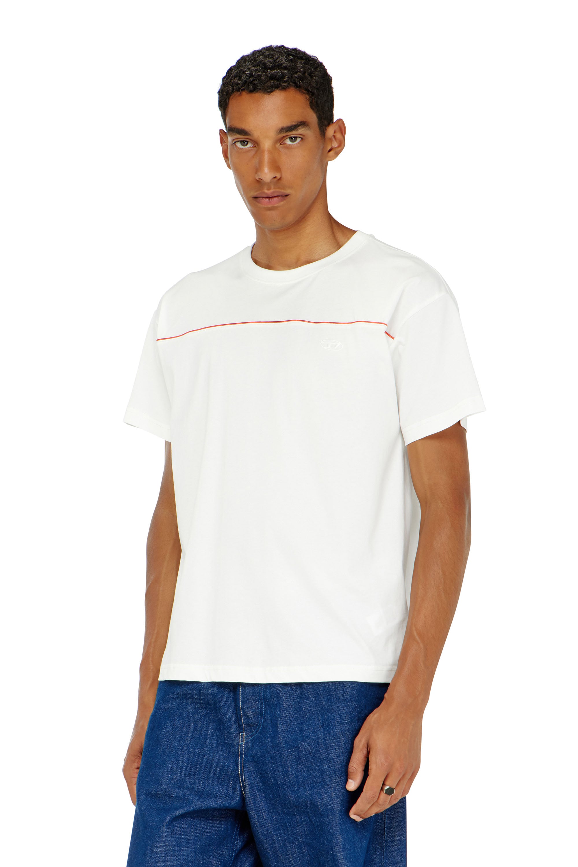 Diesel Herr Vit - T-Shirt With Contrast Piping - T-Shirts - Man Medium
