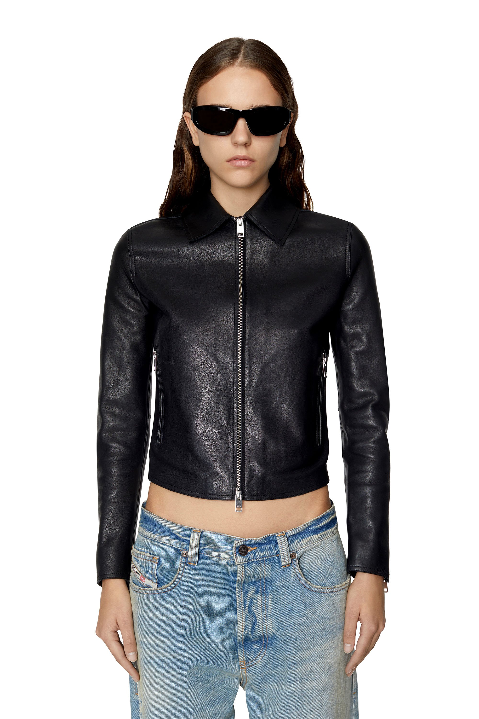 Diesel - Light leather biker jacket - Leather jackets - Woman - Black