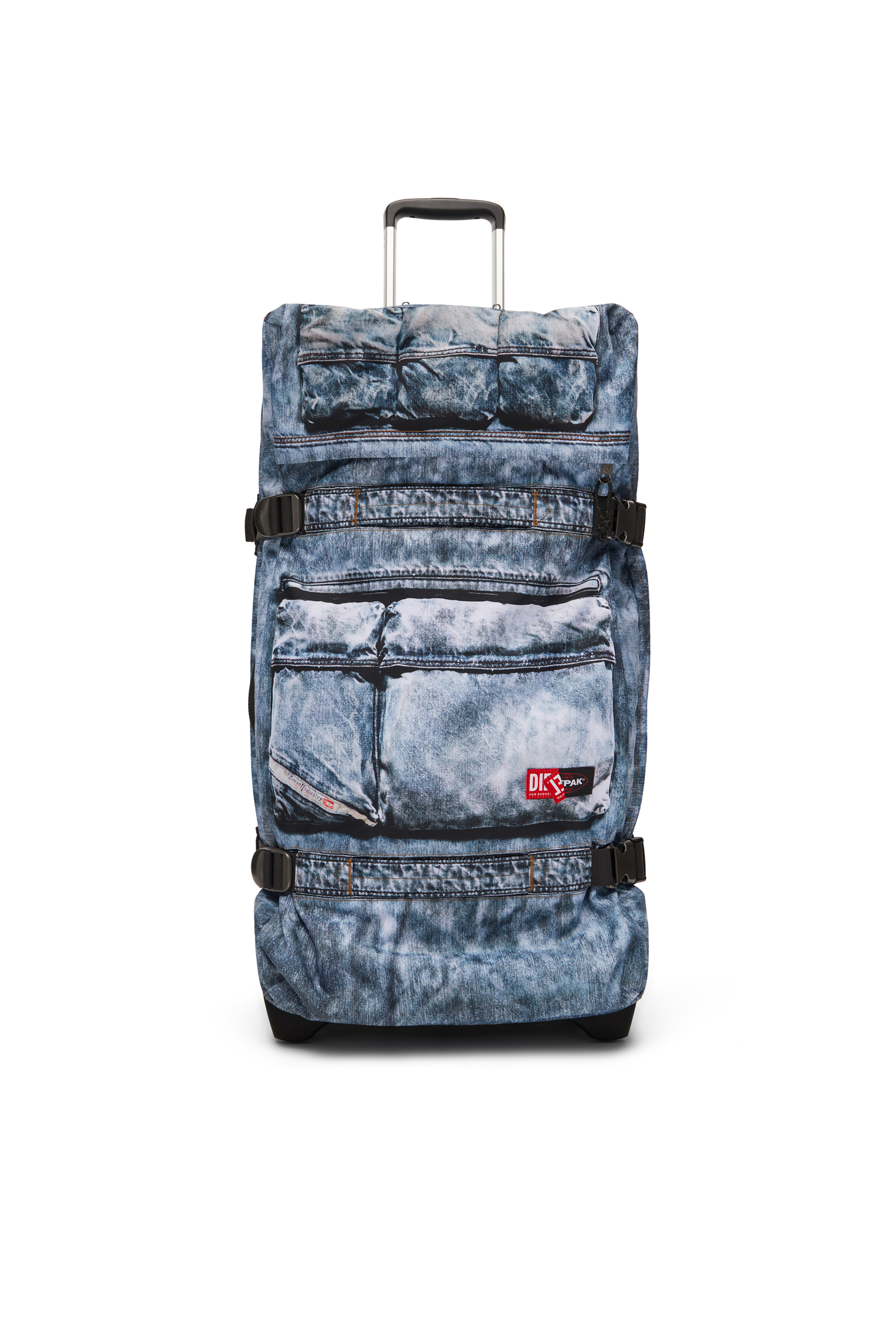 Diesel Unisex Blue - Travel Trolley In Trompe L'oeil Denim - Carry-On Suitcases