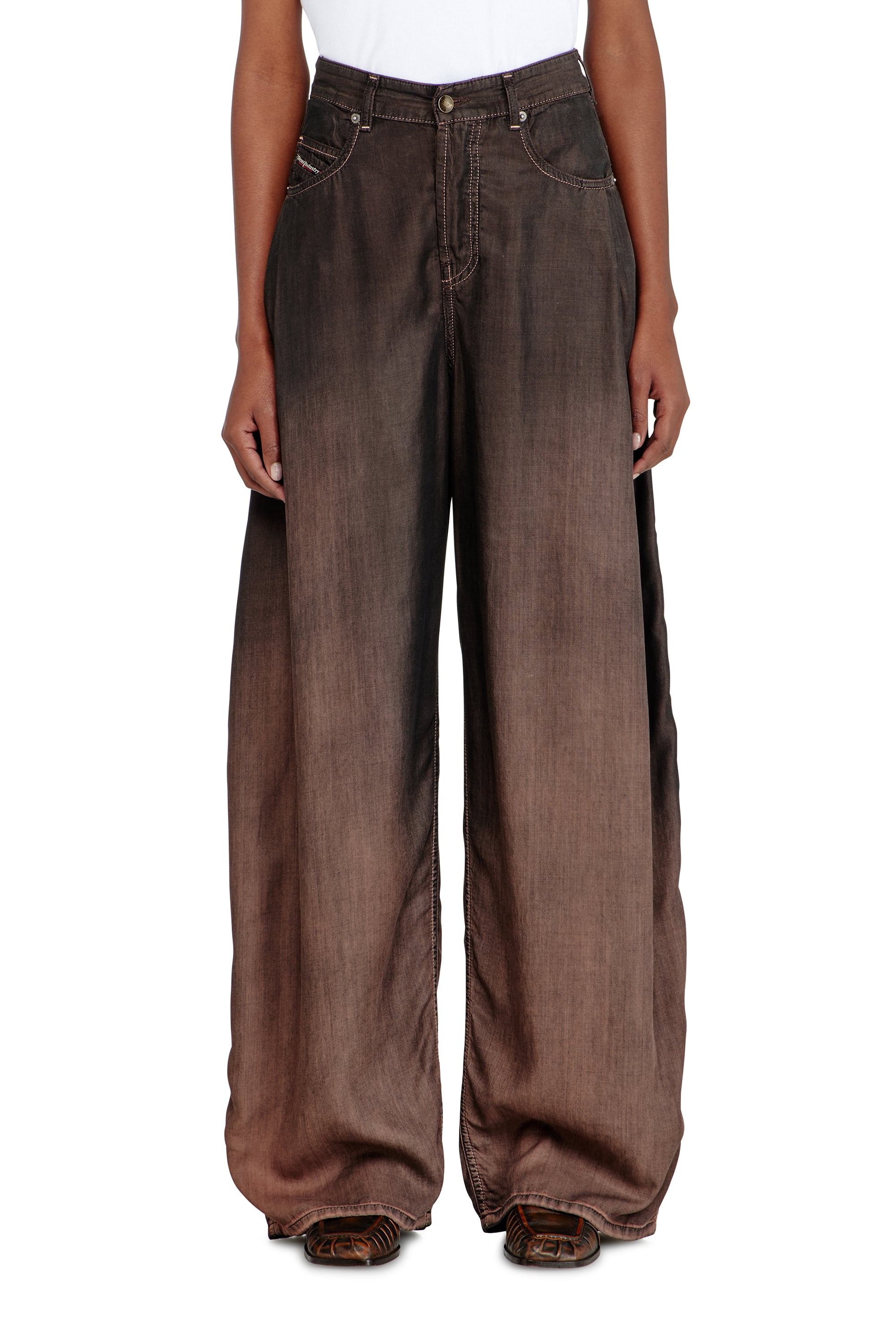 Diesel Relaxed Jeans High Waist 1987 D-Khelz, Colored, Button fly