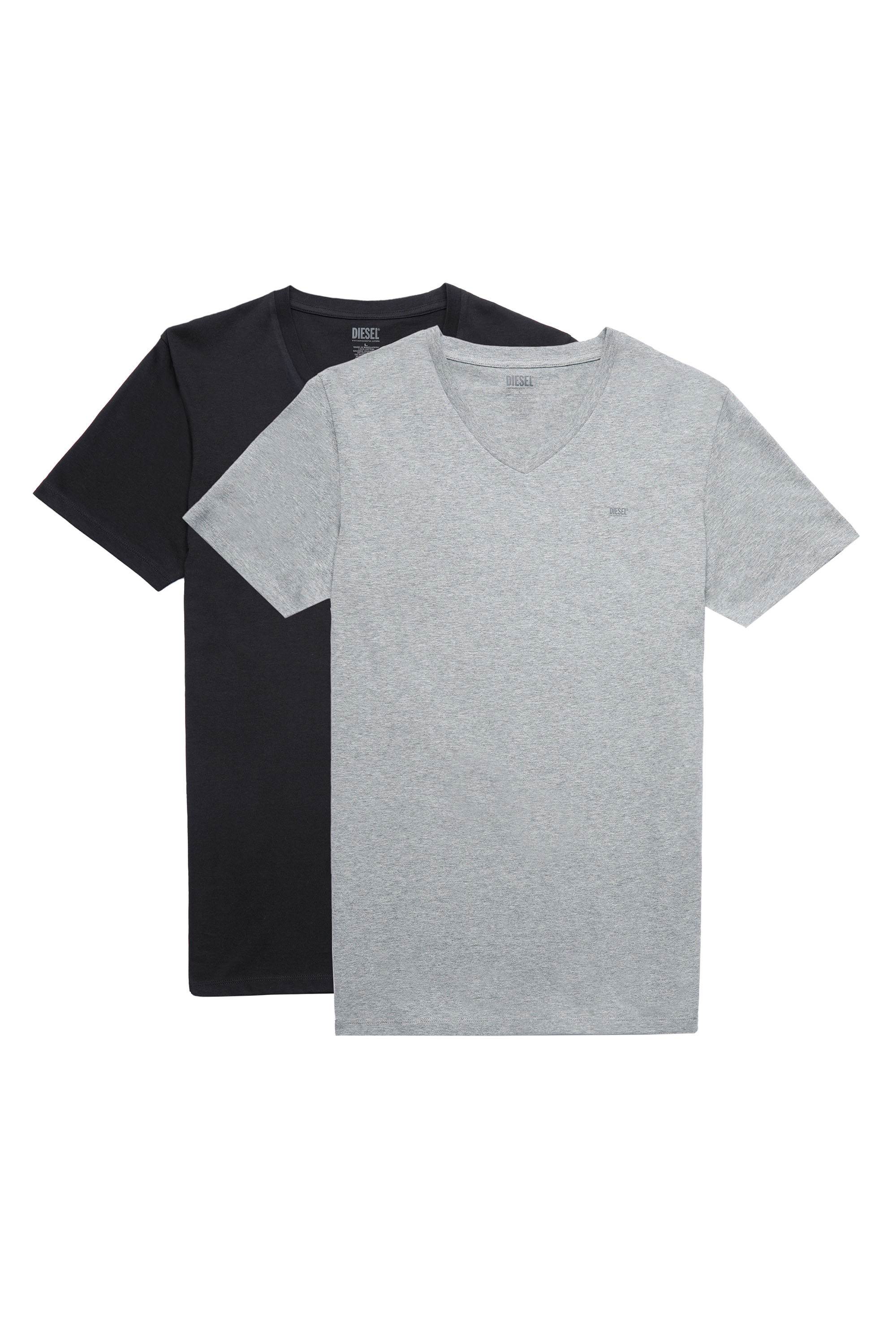 Diesel - T-Shirts mit V-Ausschnitt im Zweierpack mit Logo-Print - Oberteile - Herren - Bunt