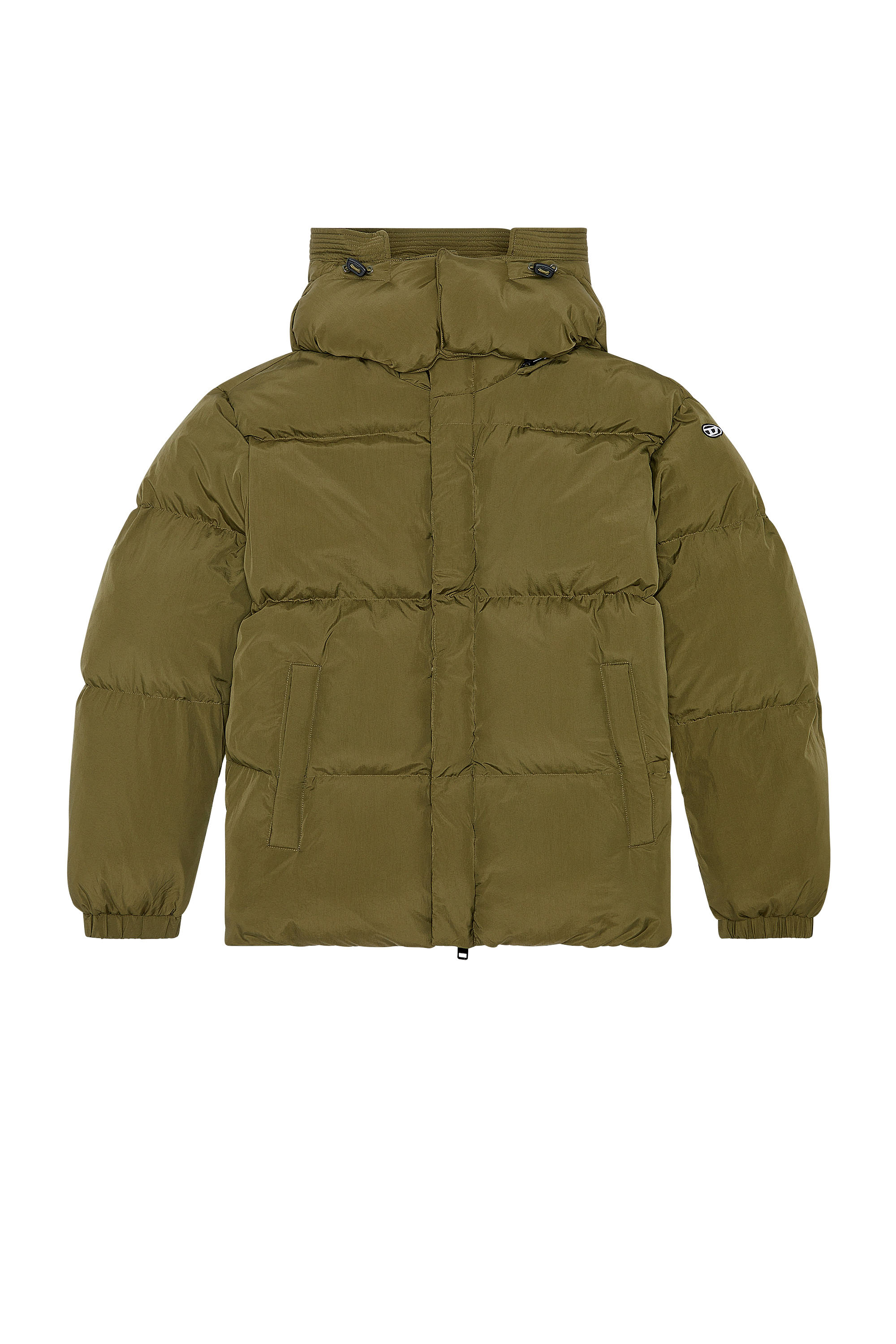Diesel - W-ROLFYS, Man's Down jacket in recycled nylon taslan in Olive Green - 3