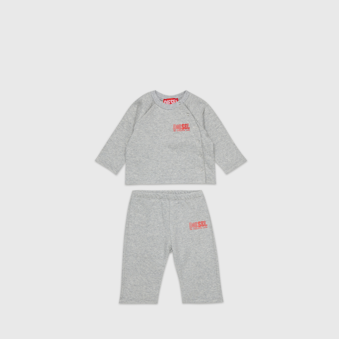 Diesel - Ensemble pour nouveau-né avec imprimé logo - Combinaisons - Mixte - Gris