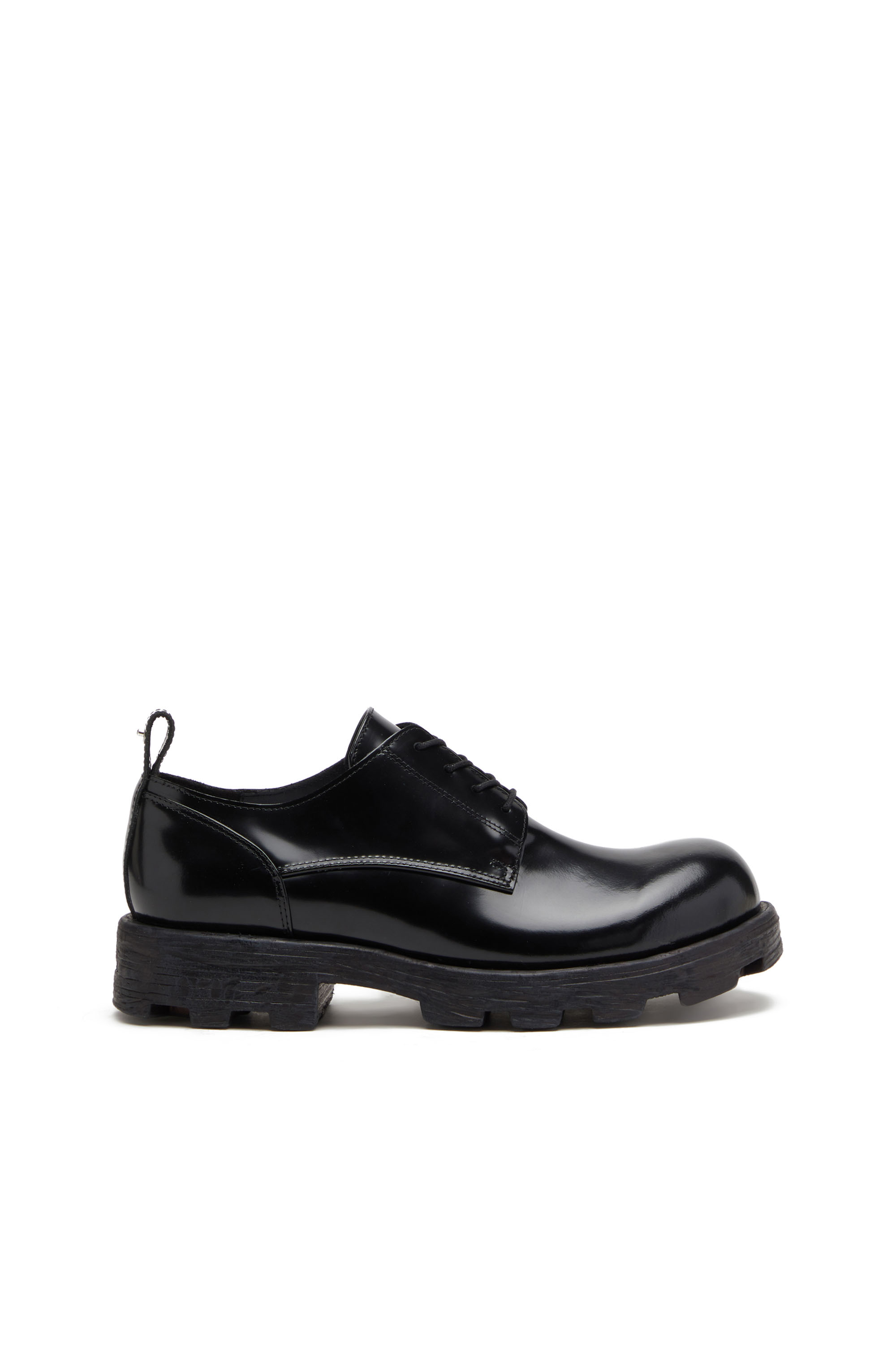 Diesel - D-Hammer SH - Lace-up shoes in shiny leather - Lace Ups and Mocassins - Man - Black
