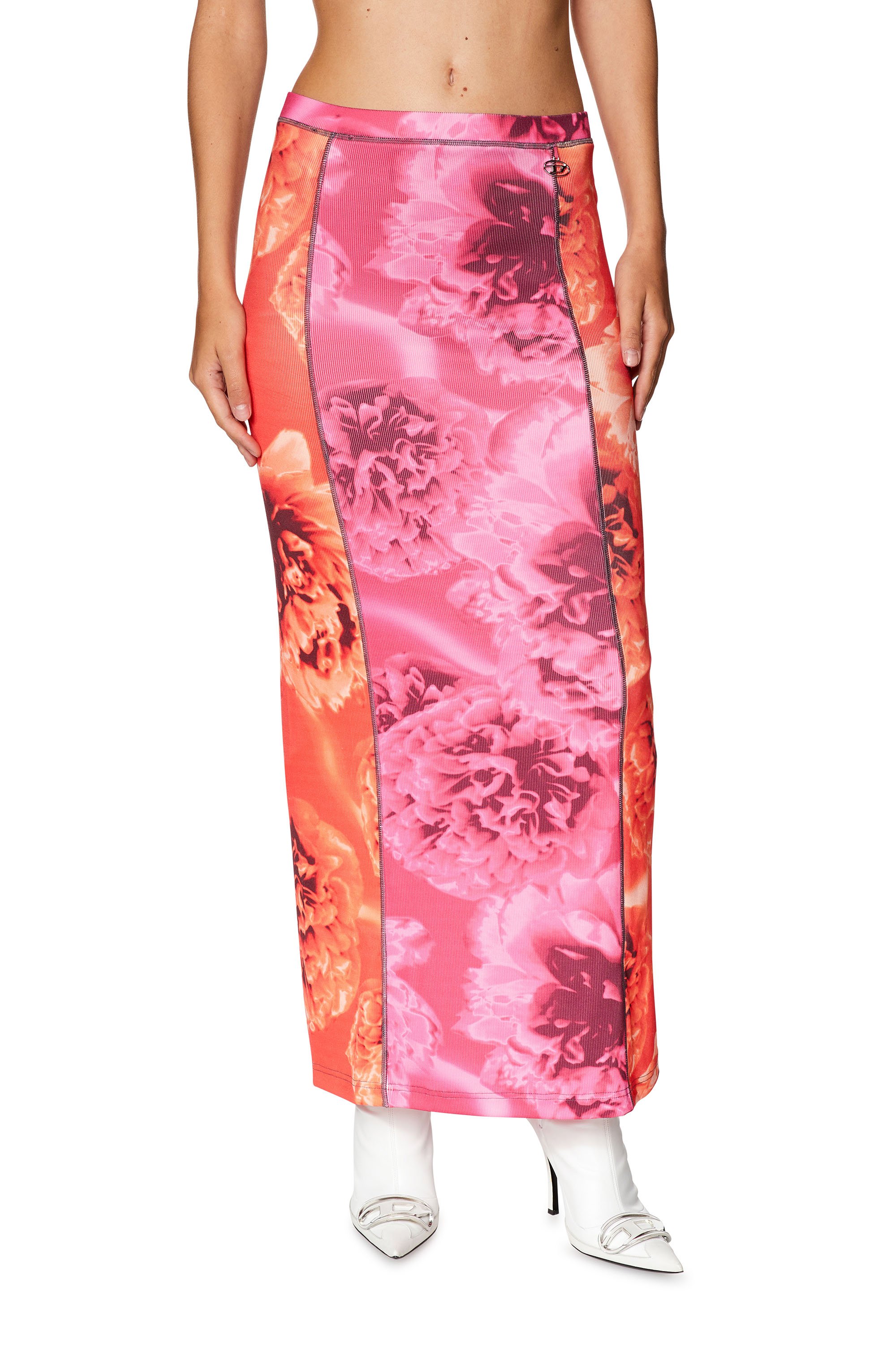 Diesel - Falda larga con estampado floral - Faldas - Mujer - Rosa