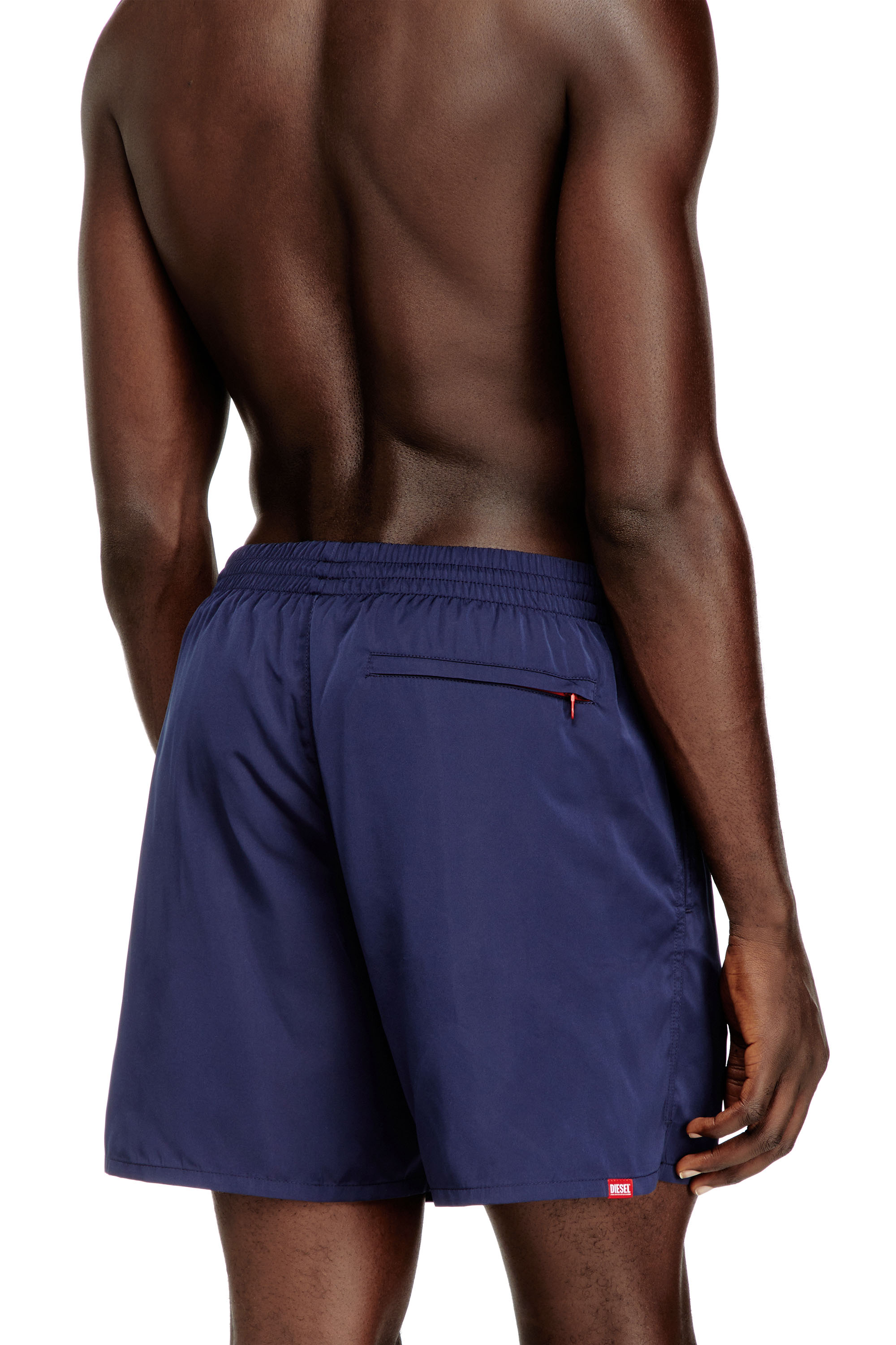 Diesel - SPORT-41-D-CORE, Man's Swim shorts with zip pocket in Dark Blue - 4
