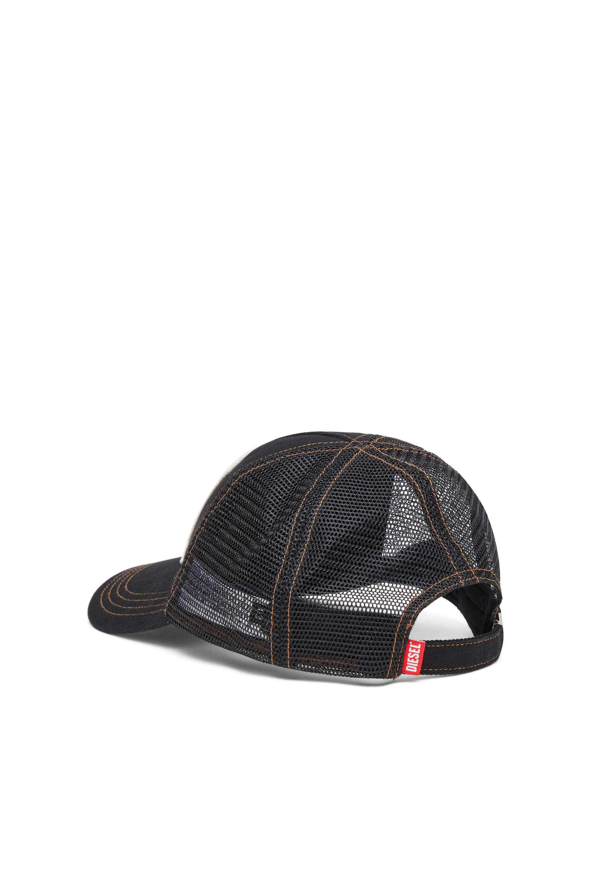Diesel - C-MESHYFLY-20TH, Man's Cotton cap with mesh back and logo in Black/Red - 2