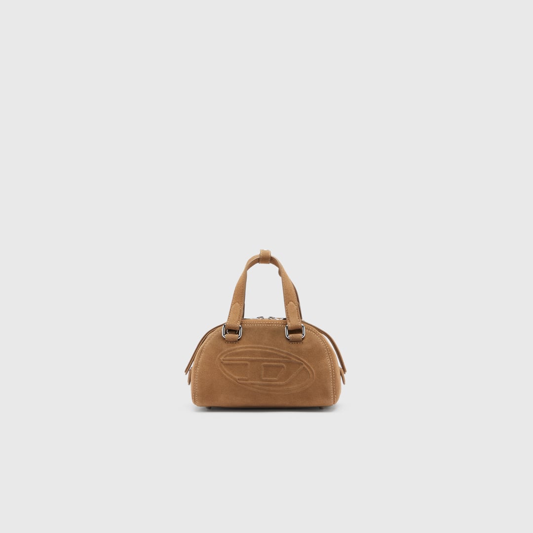 Diesel - 1DR Dome-Suede small bowling bag - Crossbody Bags - Unisex - Beige
