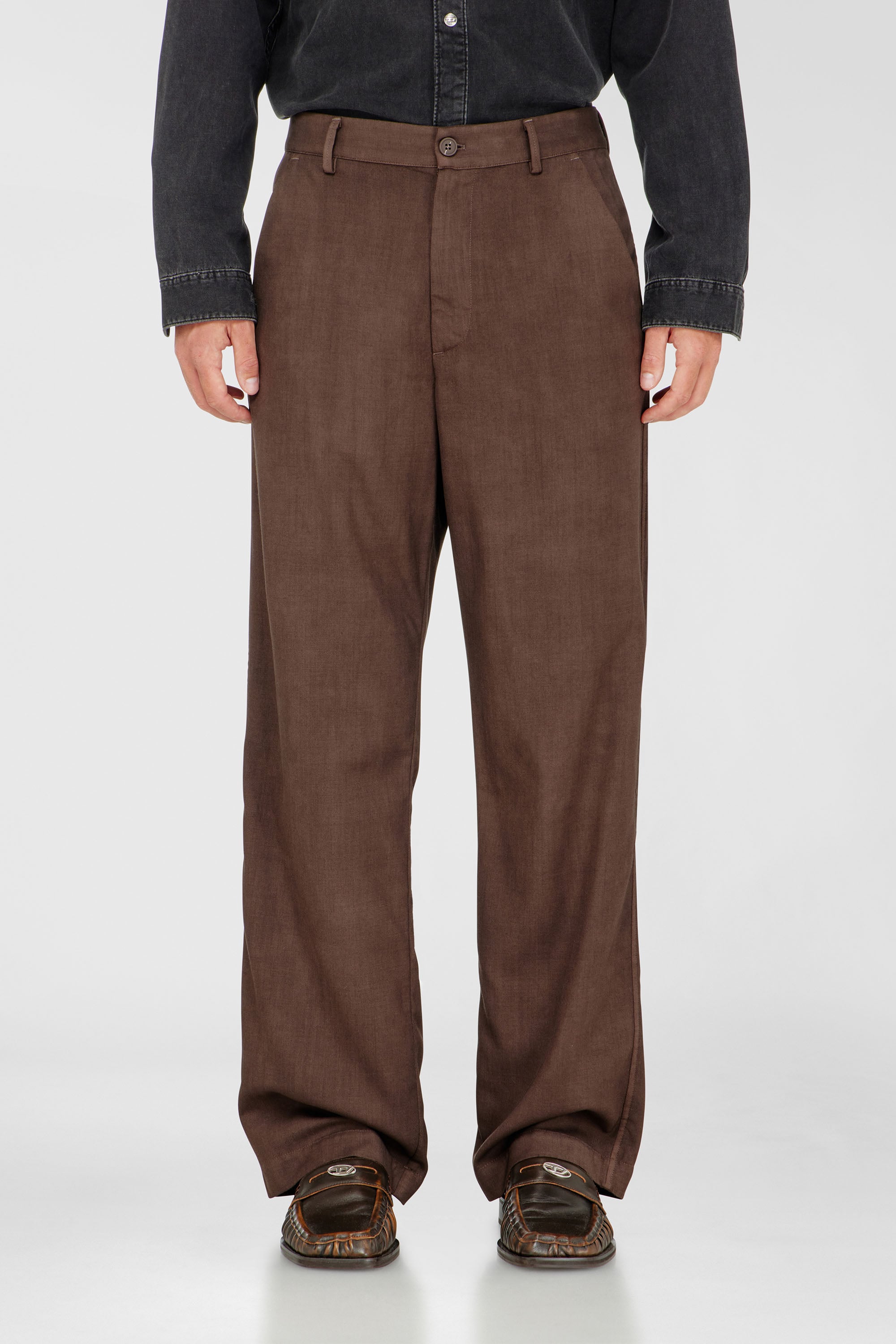 Diesel - Chino pants in light stretch wool - Pants - Man - Brown