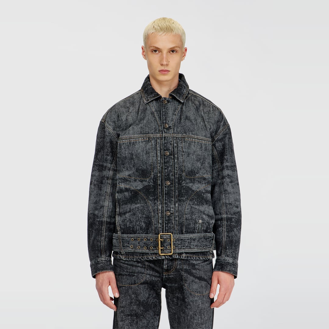 Diesel - Biker-inspired denim jacket - Denim Jackets - Man - Grey