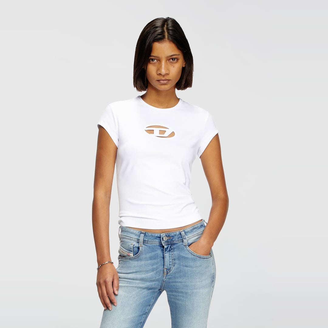 Diesel - T-shirt with Oval D logo - T-Shirts - Woman - White