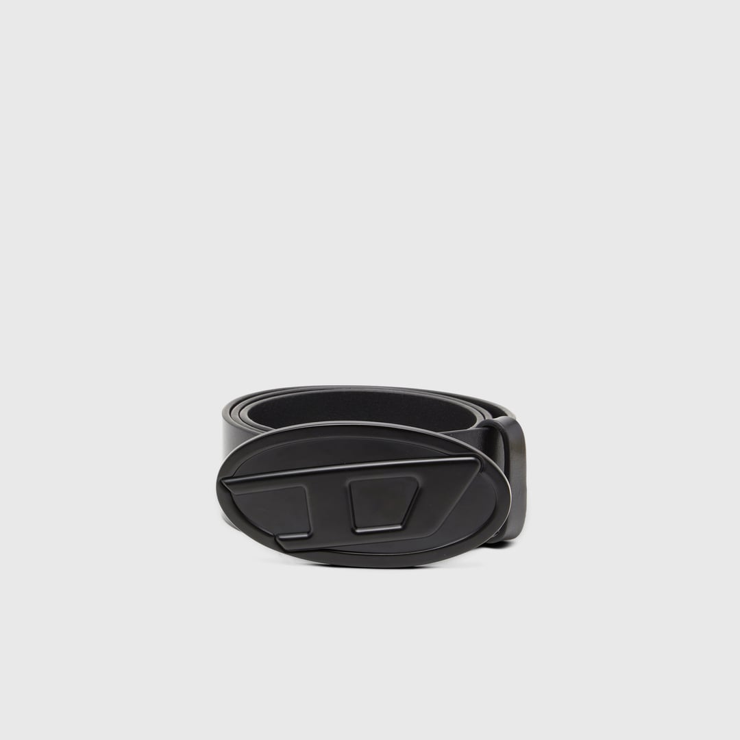 Diesel - 4cm leather belt with Oval D plaque - Belts - Woman - Black