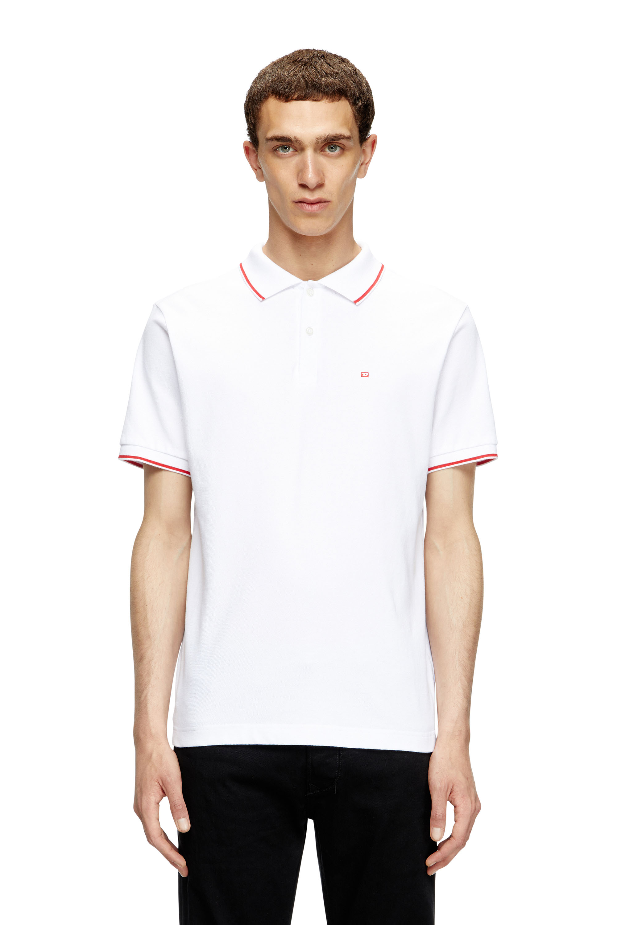 Diesel T-ferry-microdiv Polo Shirt In White