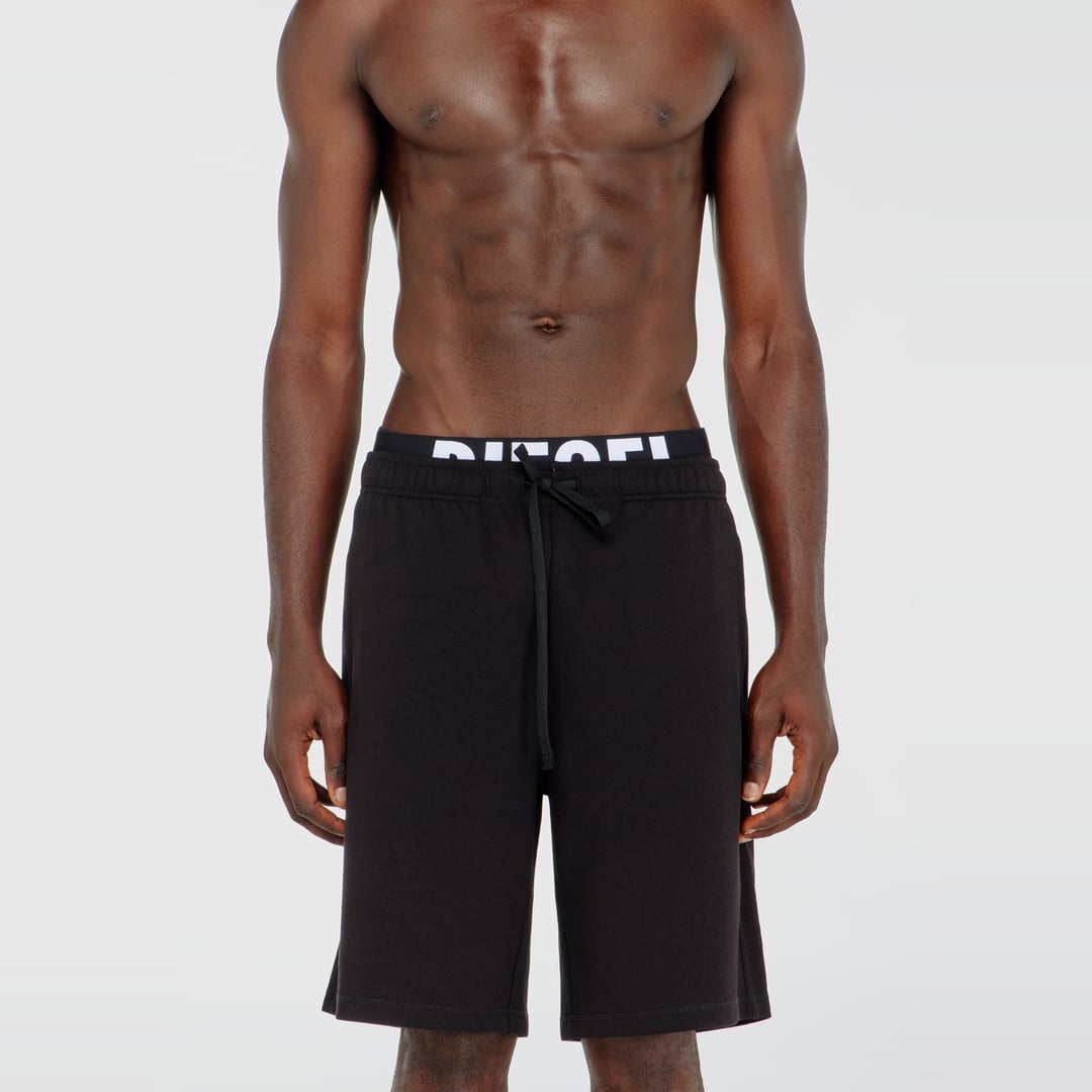 Diesel - Cotton shorts with Diesel logo waistband - Pants - Man - Black
