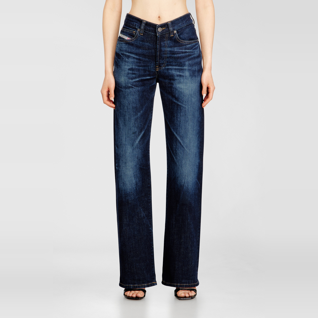 Diesel Jeans Regular Taille Haute 1971 D-Sent, Bleu foncé, Fermeture boutonnée