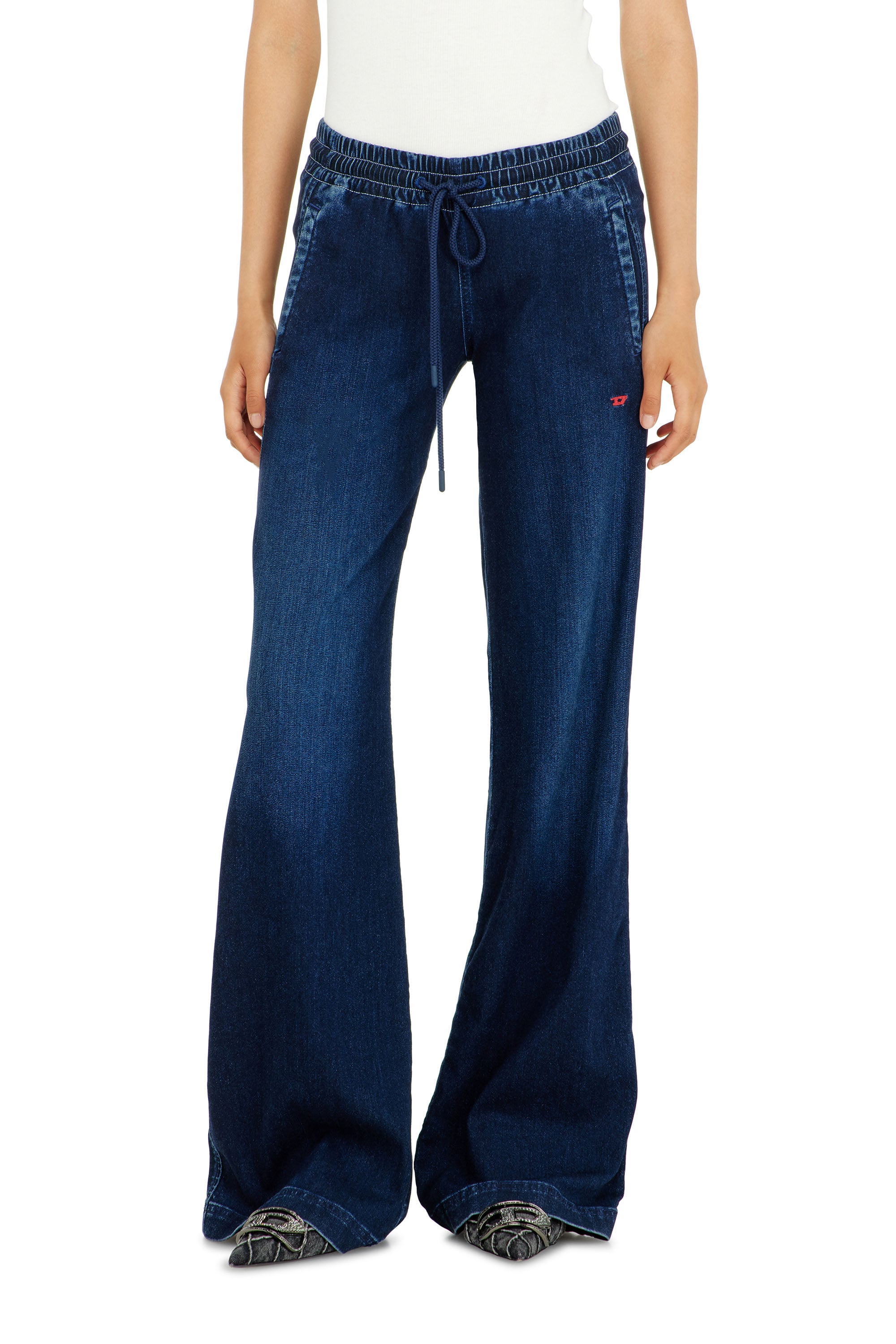 Diesel Mujer Azul Marino Relaxed Cintura Baja 2078 D-Ainty Joggjeans, Azul Oscuro, Pretina Elástica Talla 26