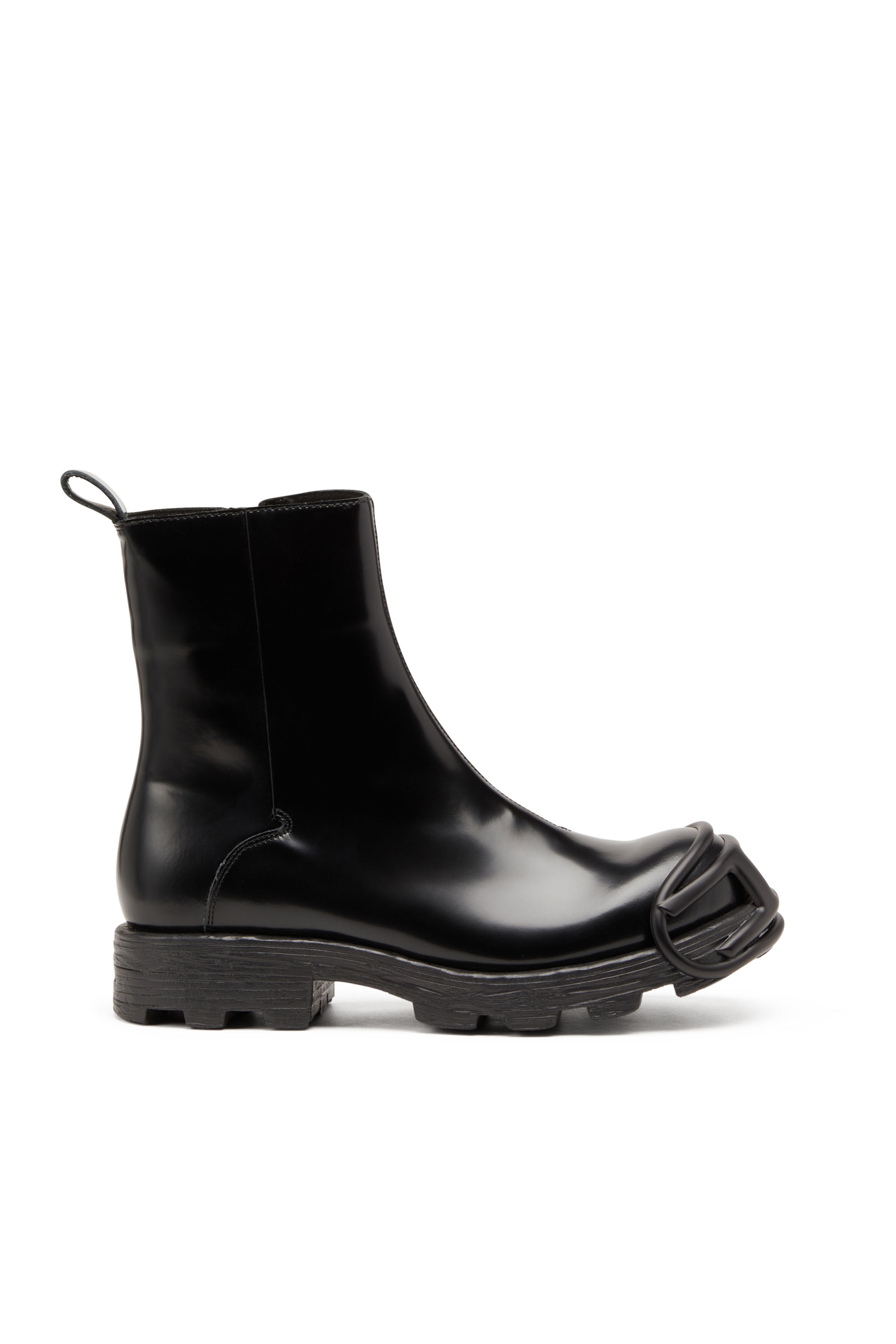 Diesel D-hammer-leather Chelsea Boots With Oval D Toe Caps In Black
