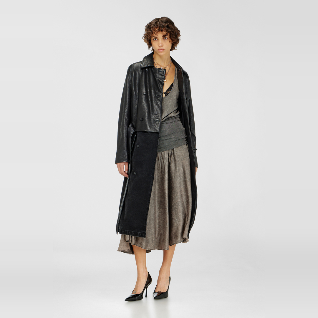 Diesel - Robe midi avec section de taille torsadée - Robes - Femme - Gris