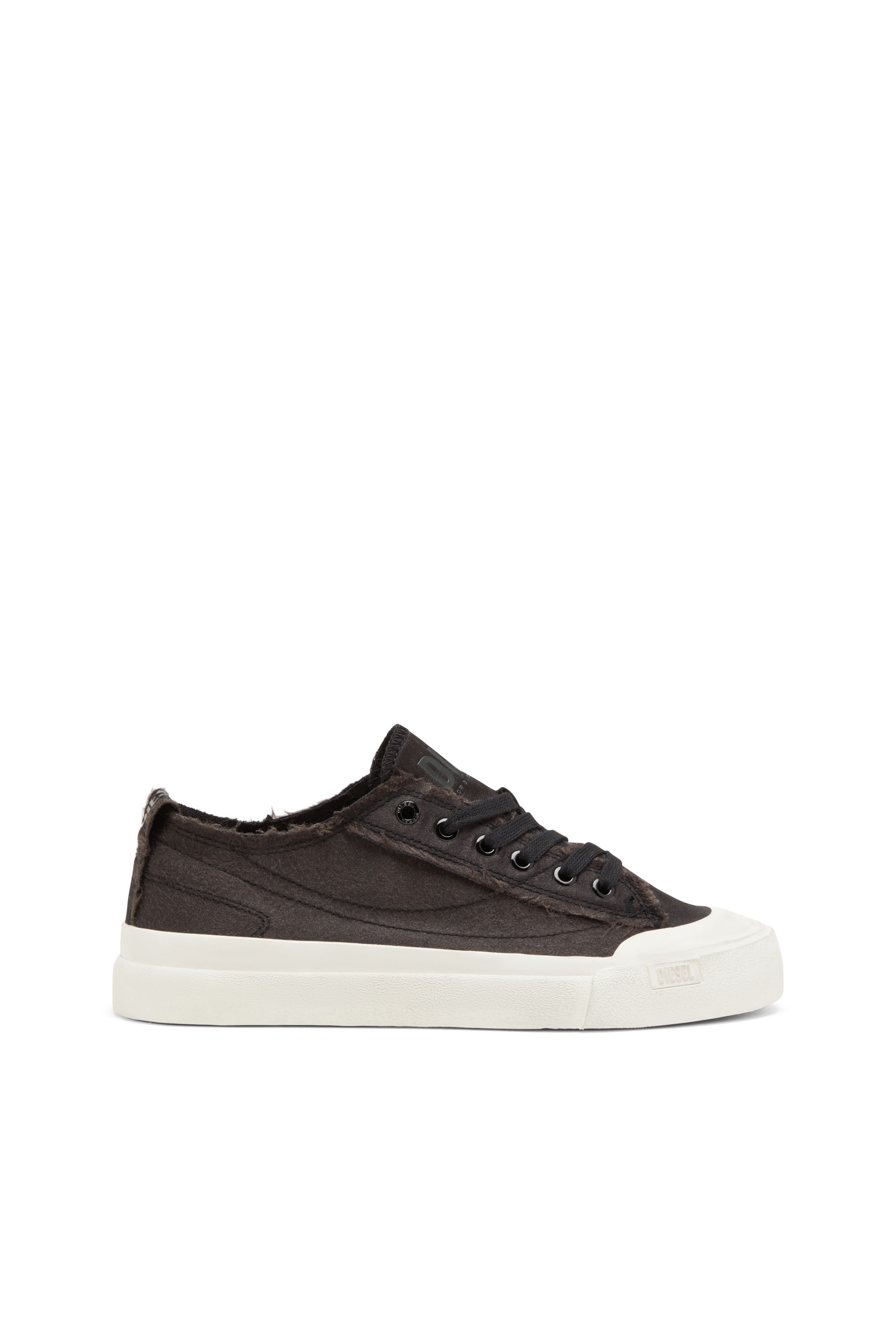 Shop Diesel S-athos Low-sneakers In Distressed Satin In Black