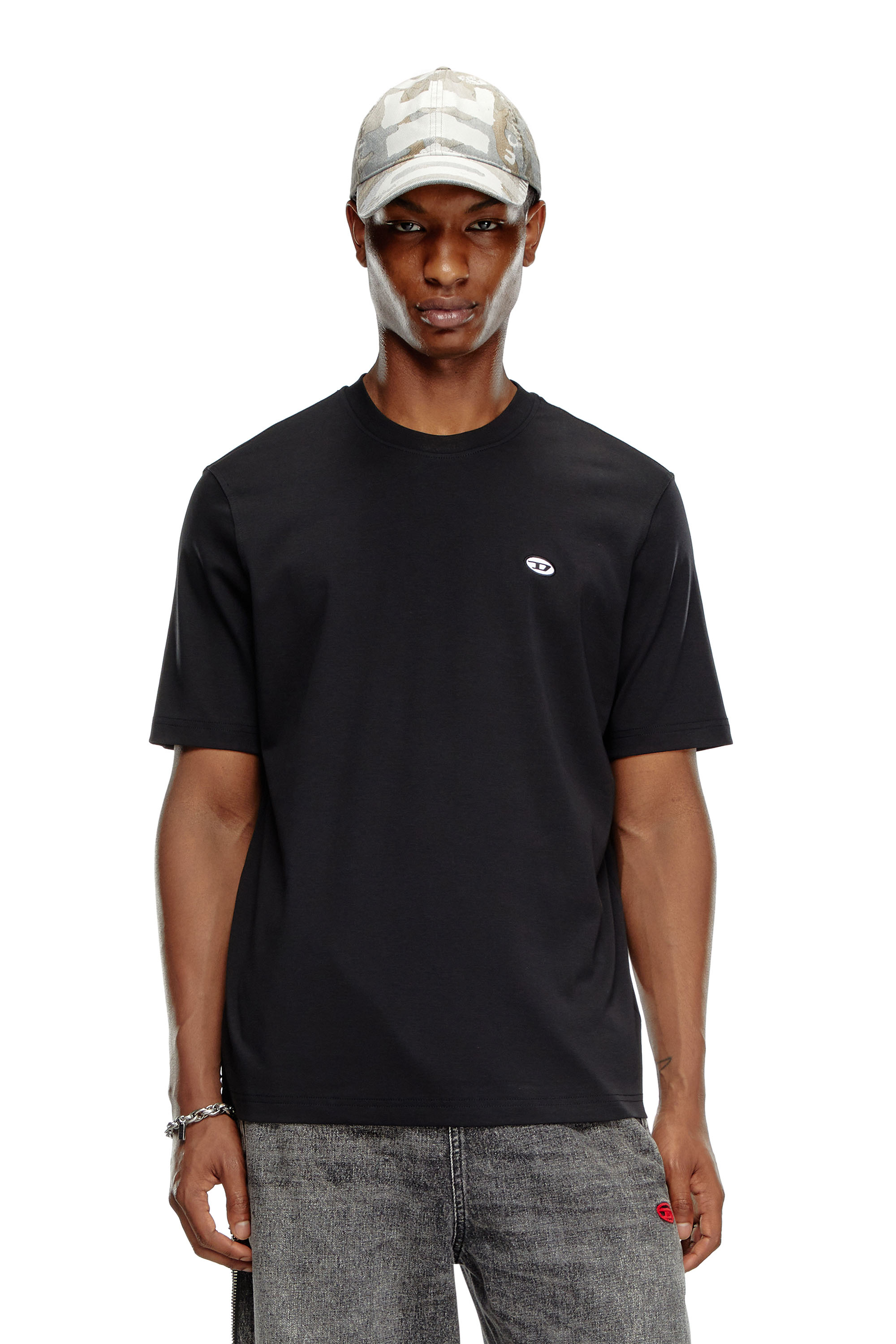 Diesel - Camiseta con parche oval D - Camisetas - Hombre - Negro