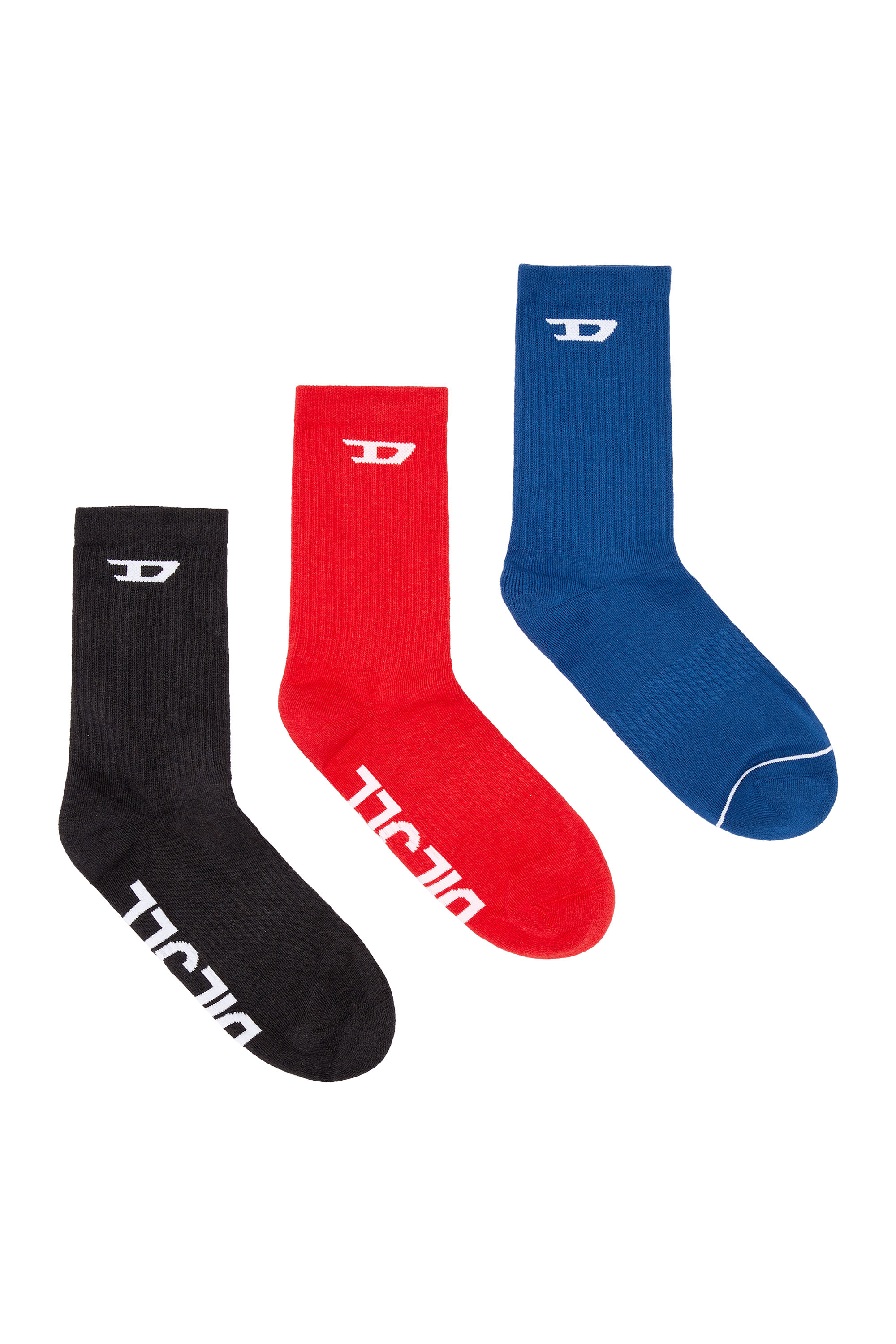 Diesel - Three-pack socks with jacquard D - Socks - Man - Multicolor