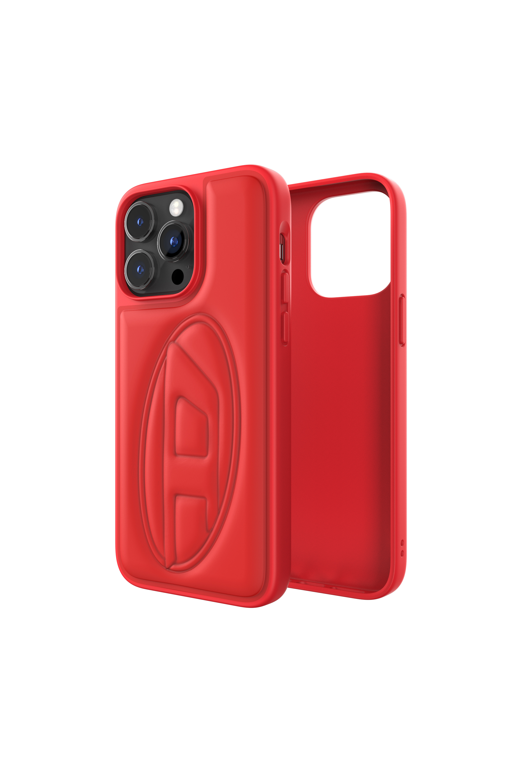 Diesel - Custodia sagomata oval D per iPhone 14 Pro Max - Cover - Unisex - Rosso