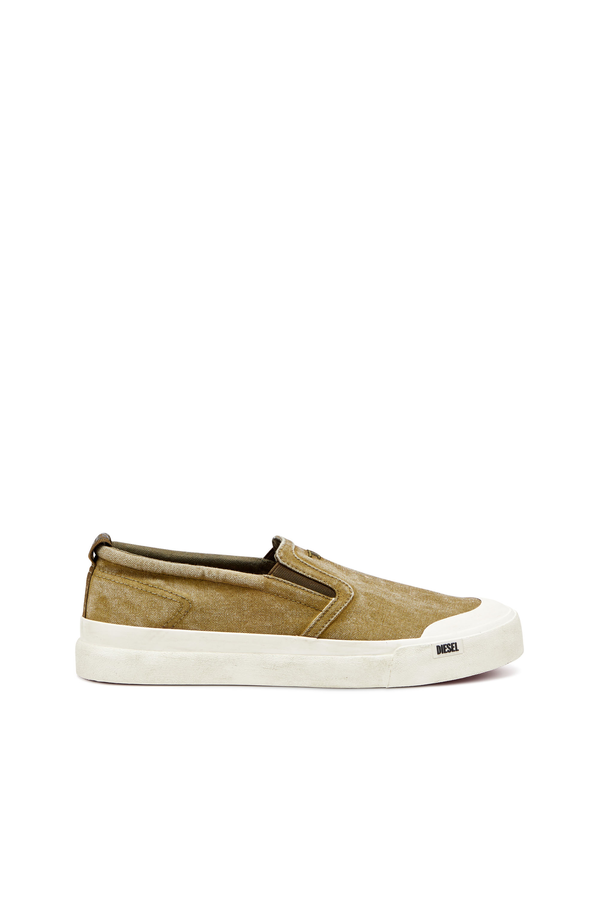 DIESEL S-ATHOS-CANVAS SLIP-ON SNEAKERS WITH D EMBROIDERY 