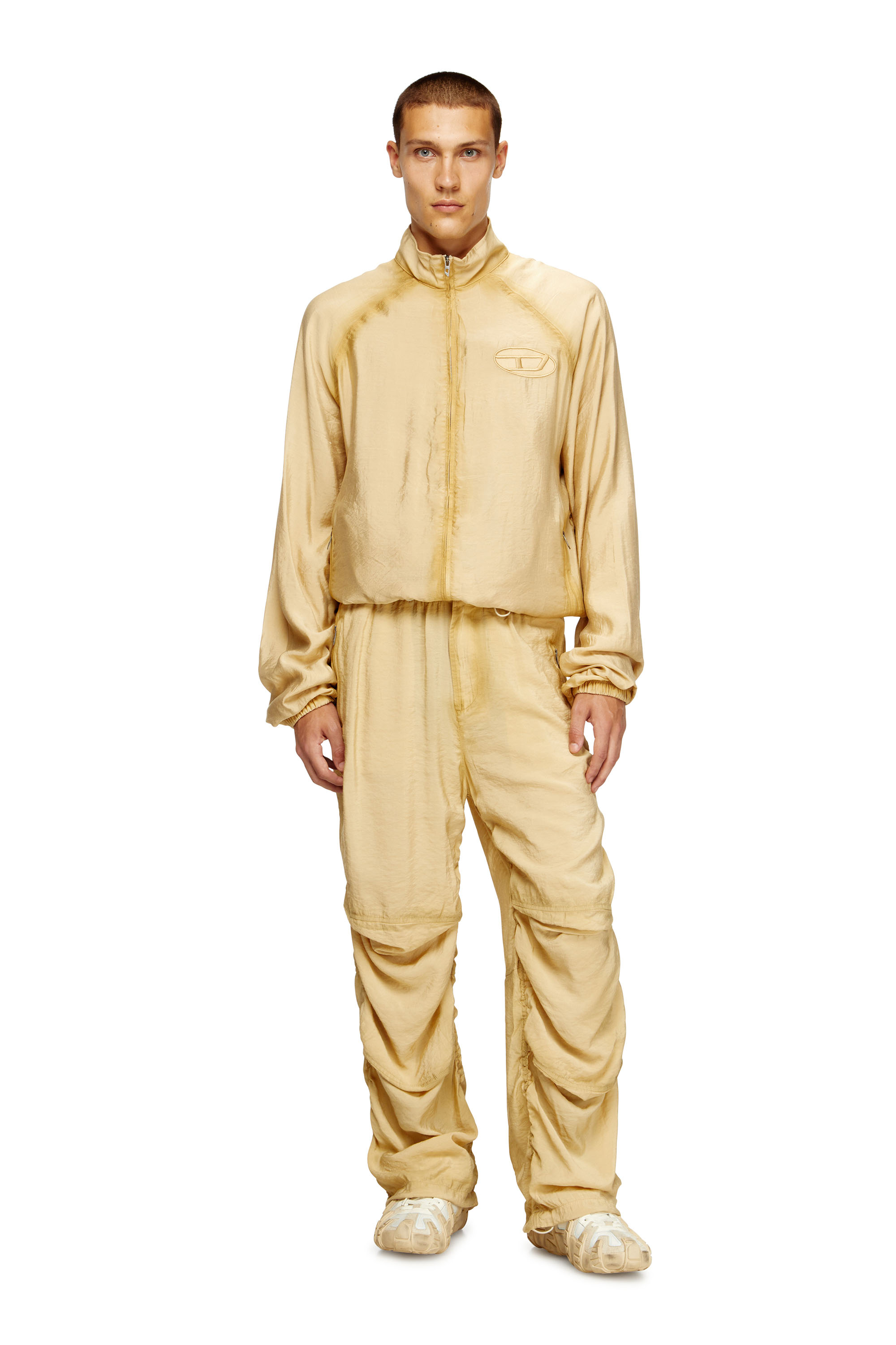 Diesel - P-DAILY, Man's Utility pants in light, crinkled fabric in Beige - 2