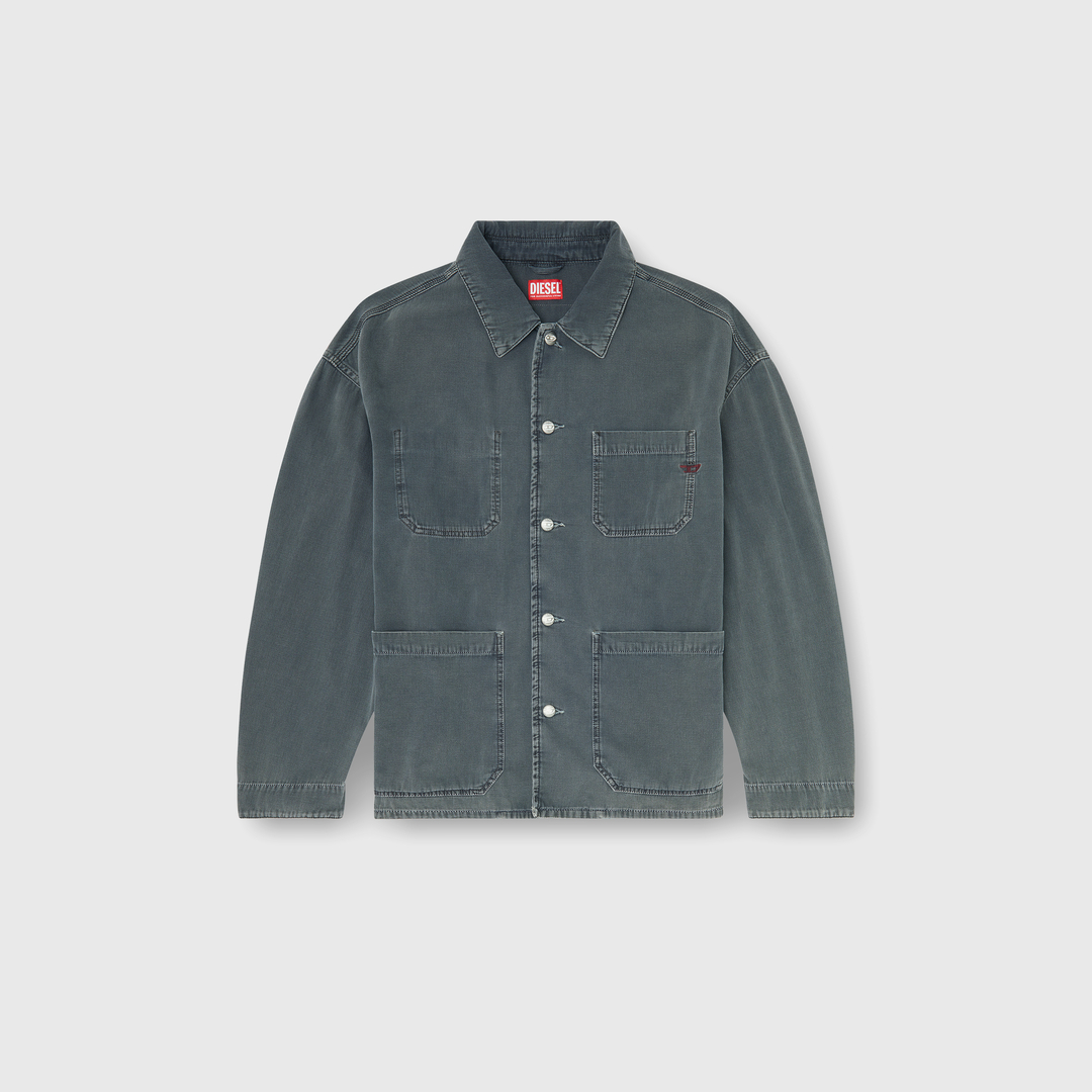 Diesel - Utility-style jacket in coloured denim - Denim Jackets - Unisex - Grey