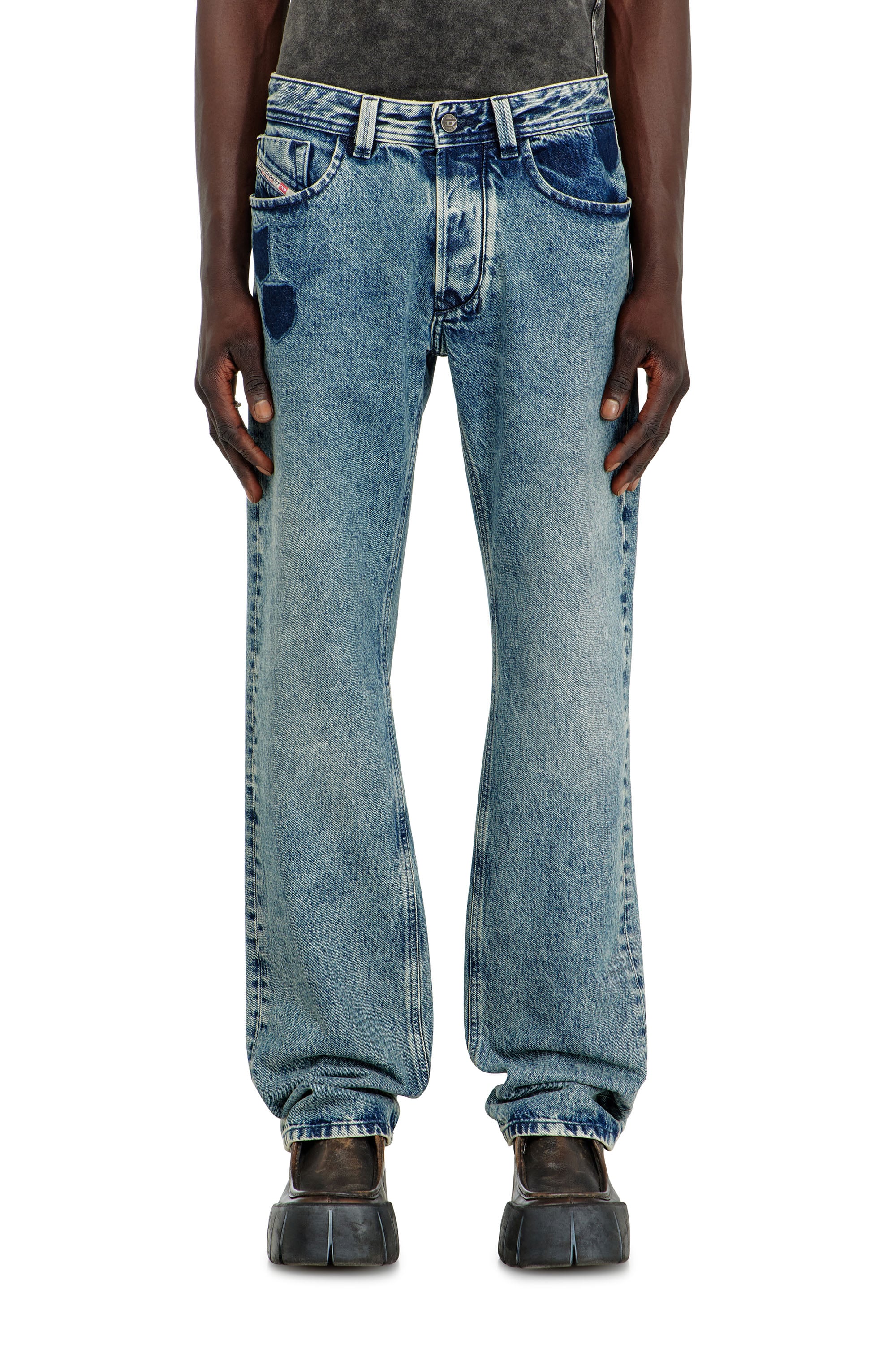 Diesel Hombre Azul Marino Vaqueros Regular Cintura Baja 1985 Larkee, Azul Medio, Cierre Con Botón Talla 33
