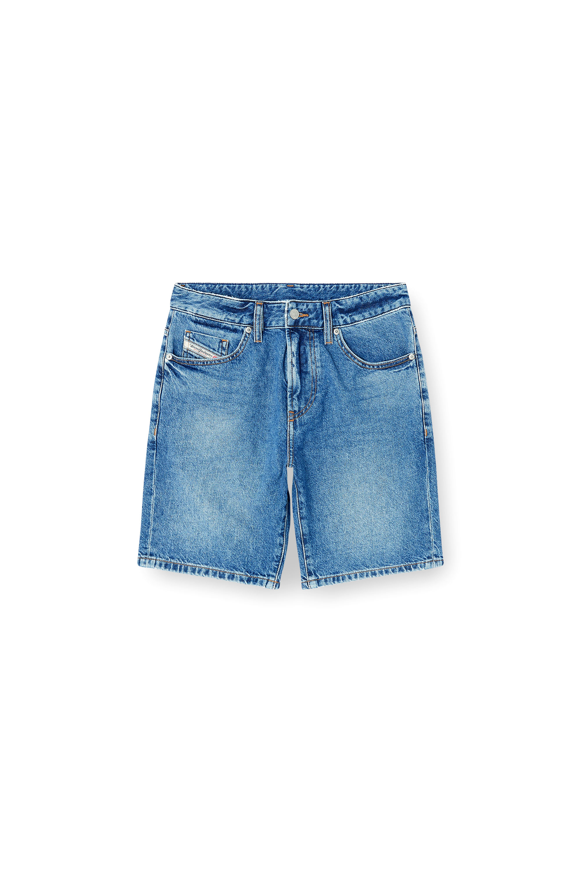Diesel - D-FIN, Man's Slim shorts in clean-wash denim in Blue - 4