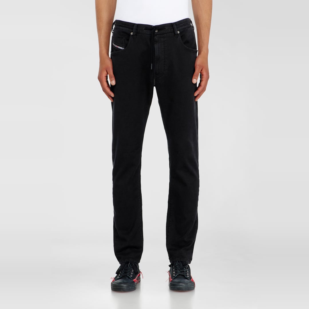 Diesel Regular Taille Moyenne 2032 D-Krooley Joggjeans, Noir/Gris foncé, Fermeture zippée