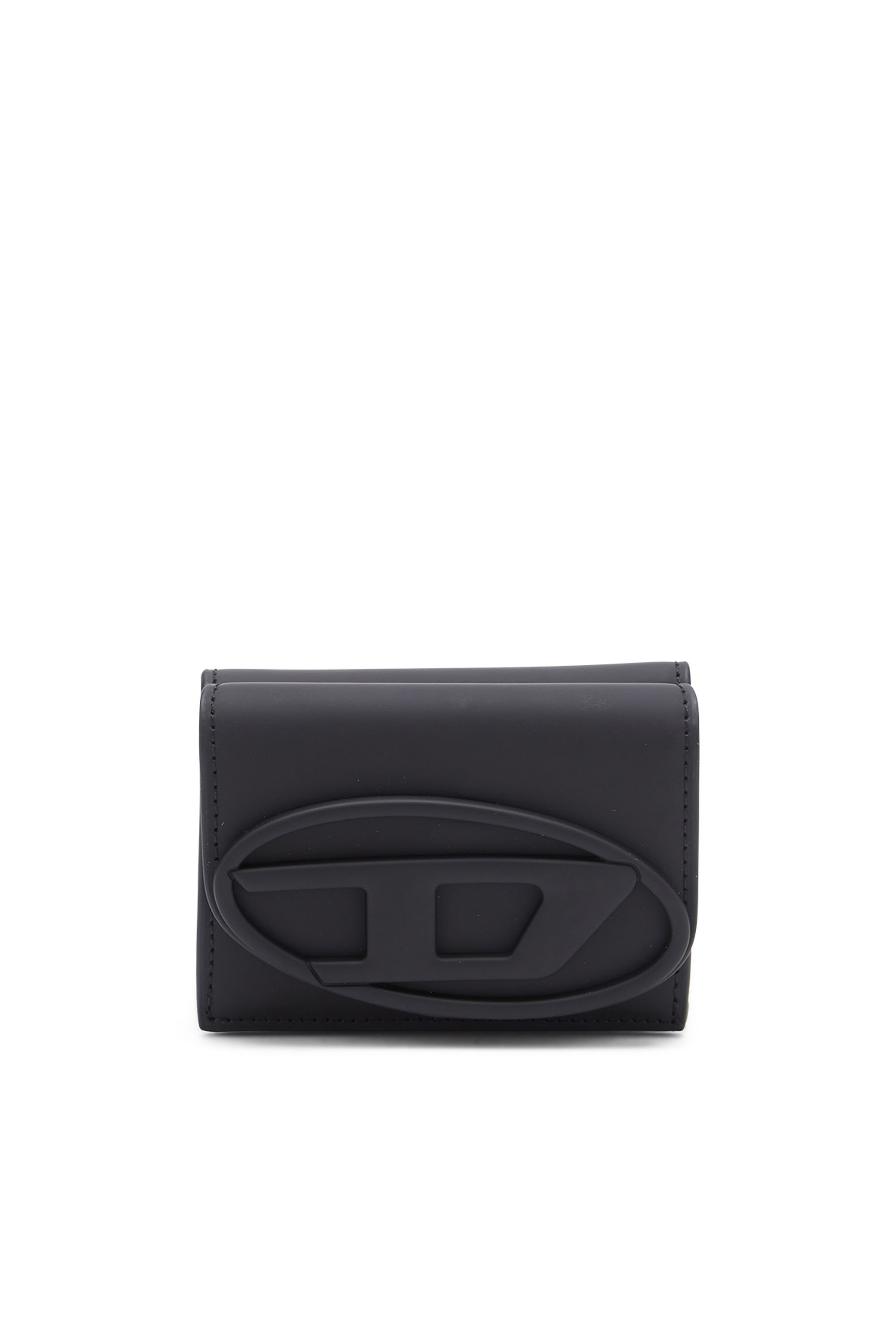 Diesel - Tri-fold wallet in matte leather - Small Wallets - Woman - Black