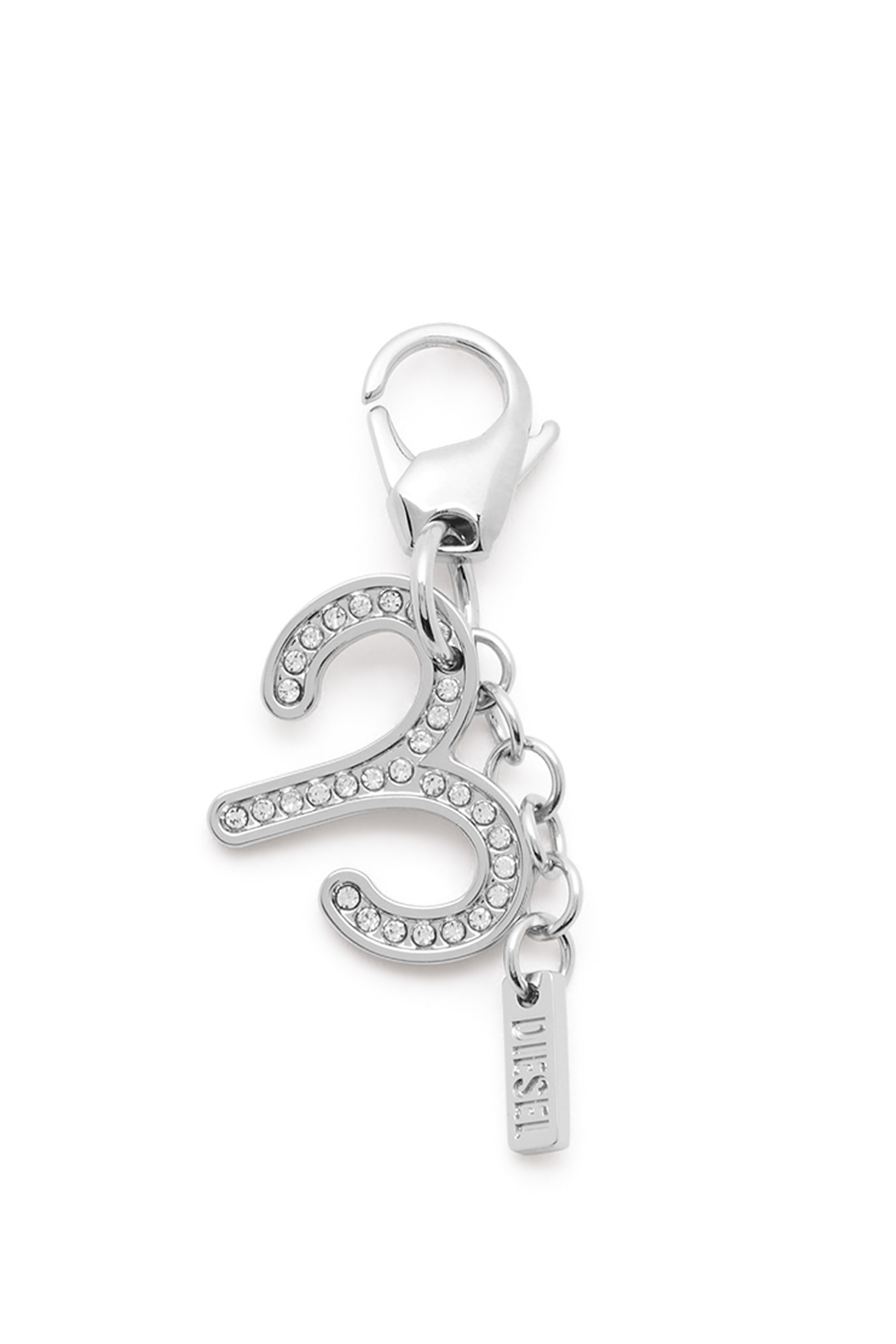 Diesel Unisex Zilver - Metal Aries Charm With Rhinestones - Charms And Keyrings Uni