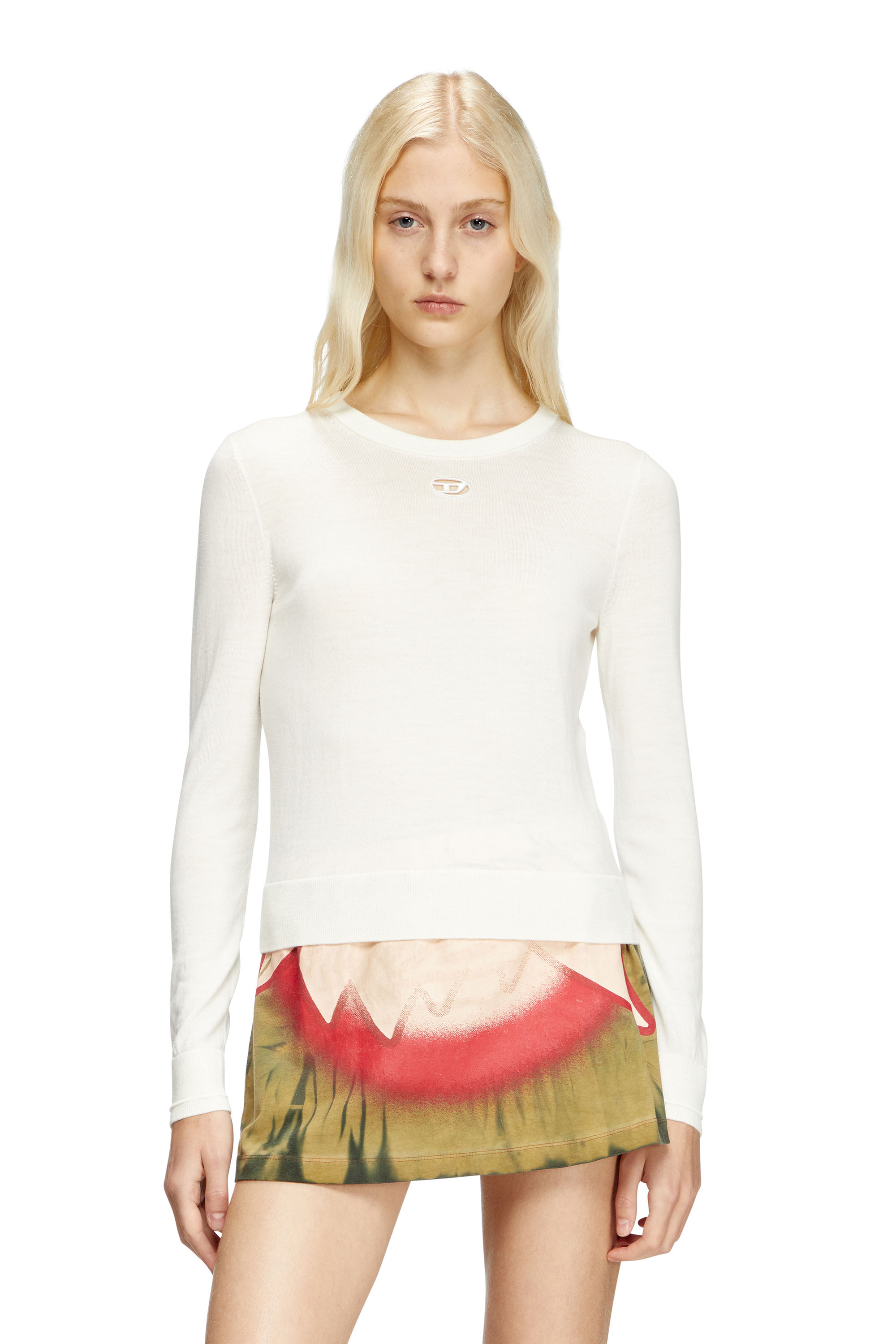 Wool jumper with cut-out logo - Knitwear
