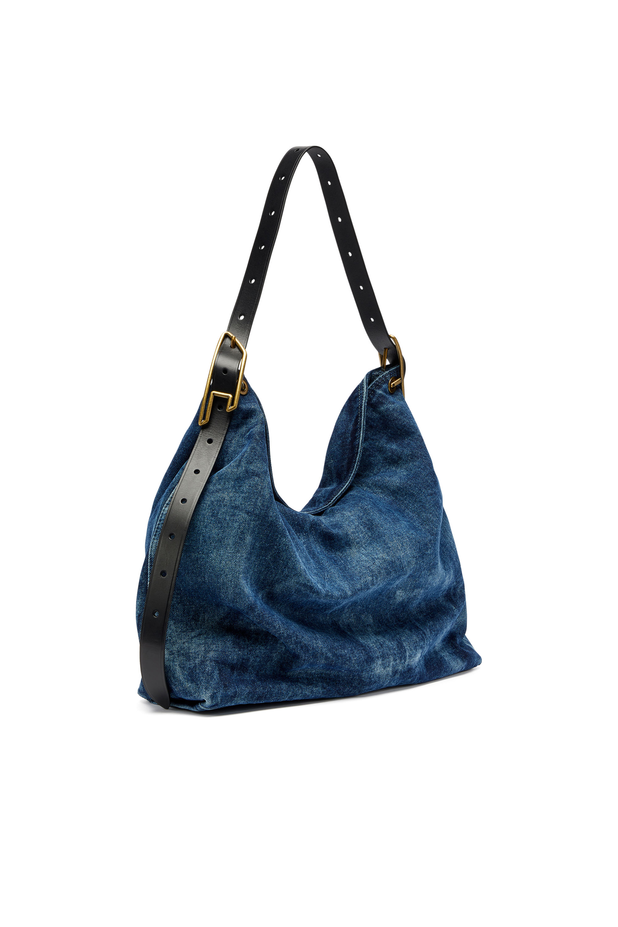 Diesel - D-LINE HOBO L, Woman's D-Line-Denim hobo bag in Medium blue - 1