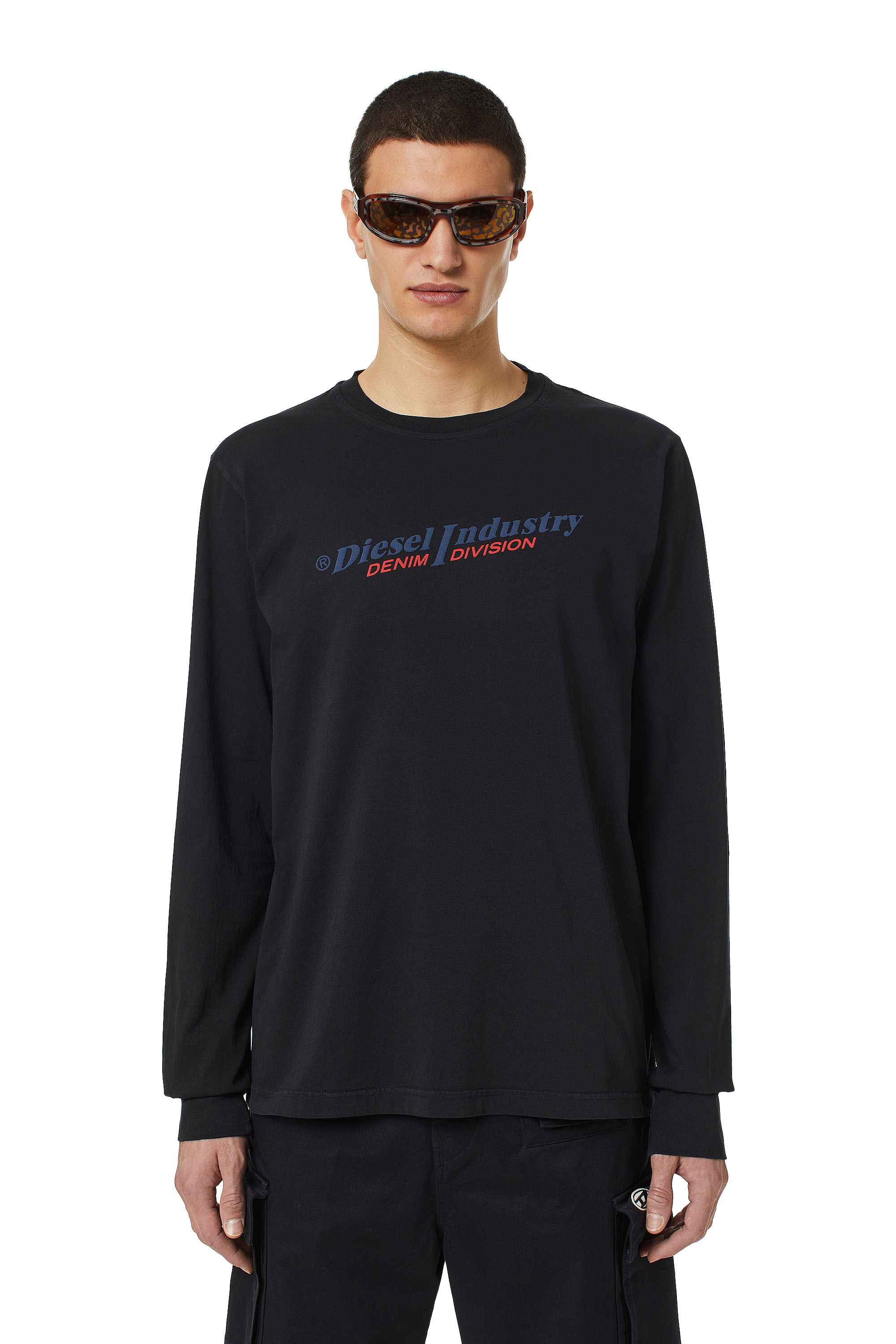 Diesel - T-shirt con stampa effetto puff - T-Shirts - Uomo - Grigio