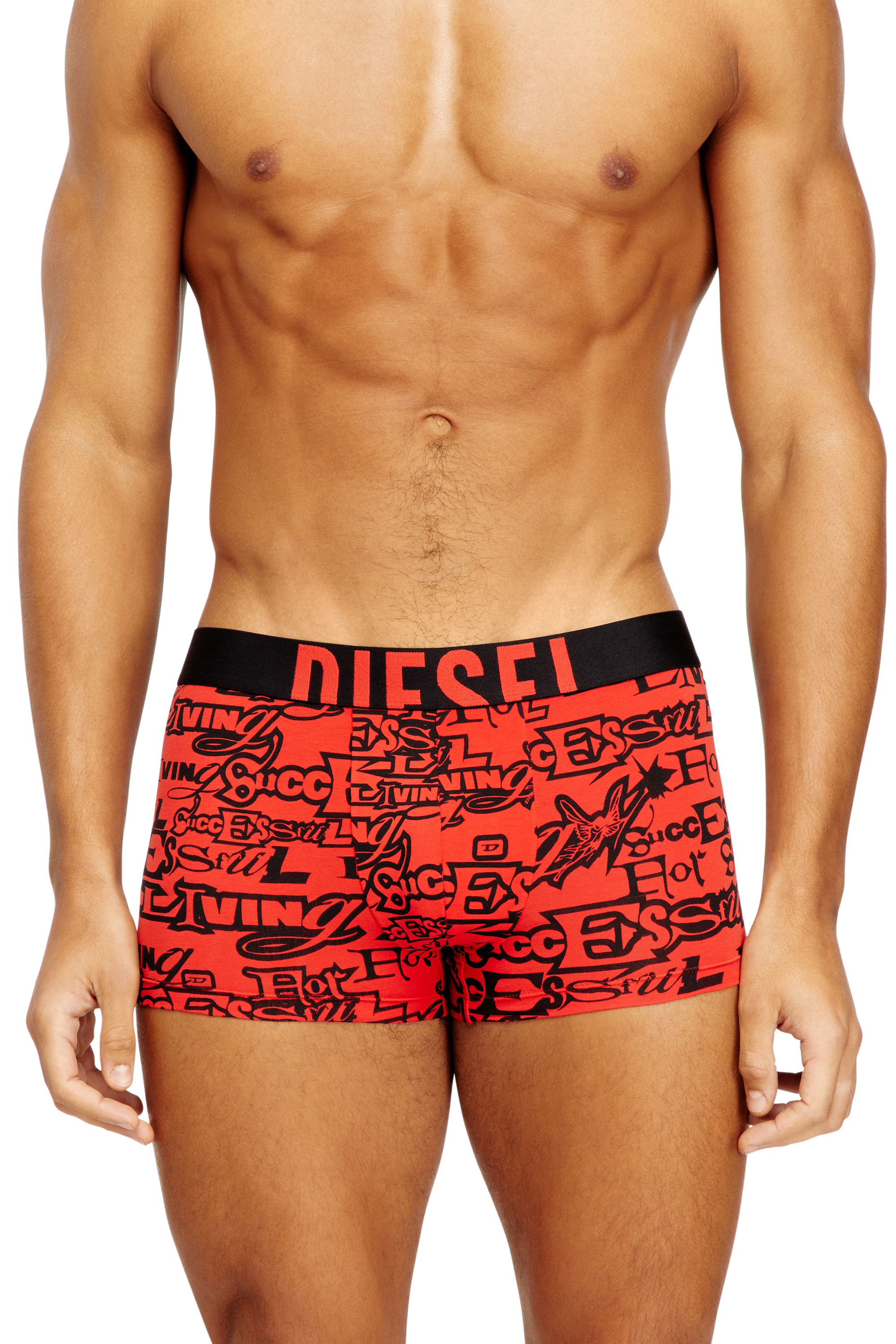 Diesel Men's Black - Three-Pack Cotton Trunks With Bold Logos - Trunks - Man Small