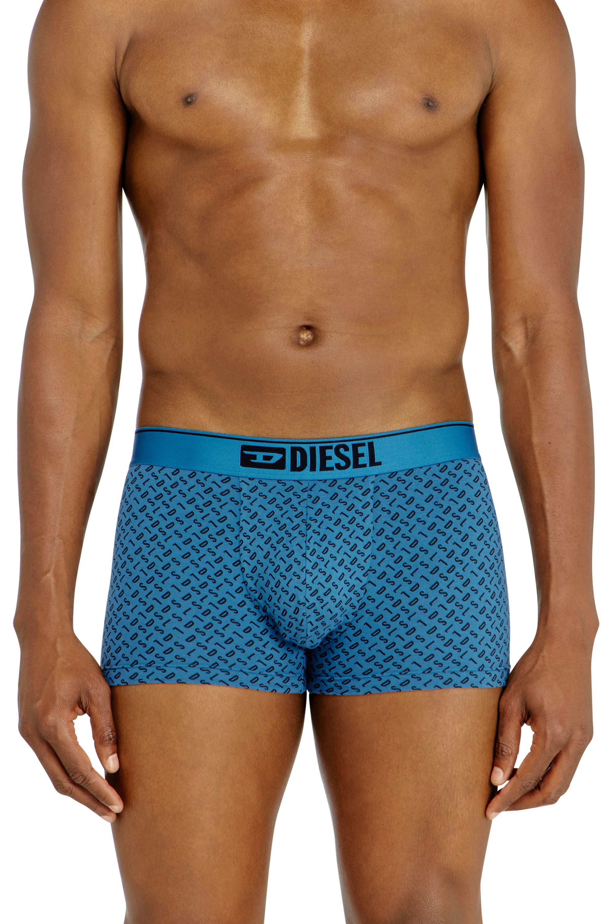 Diesel - Three-pack of stretch cotton trunks with monogram - Trunks - Man - Blue