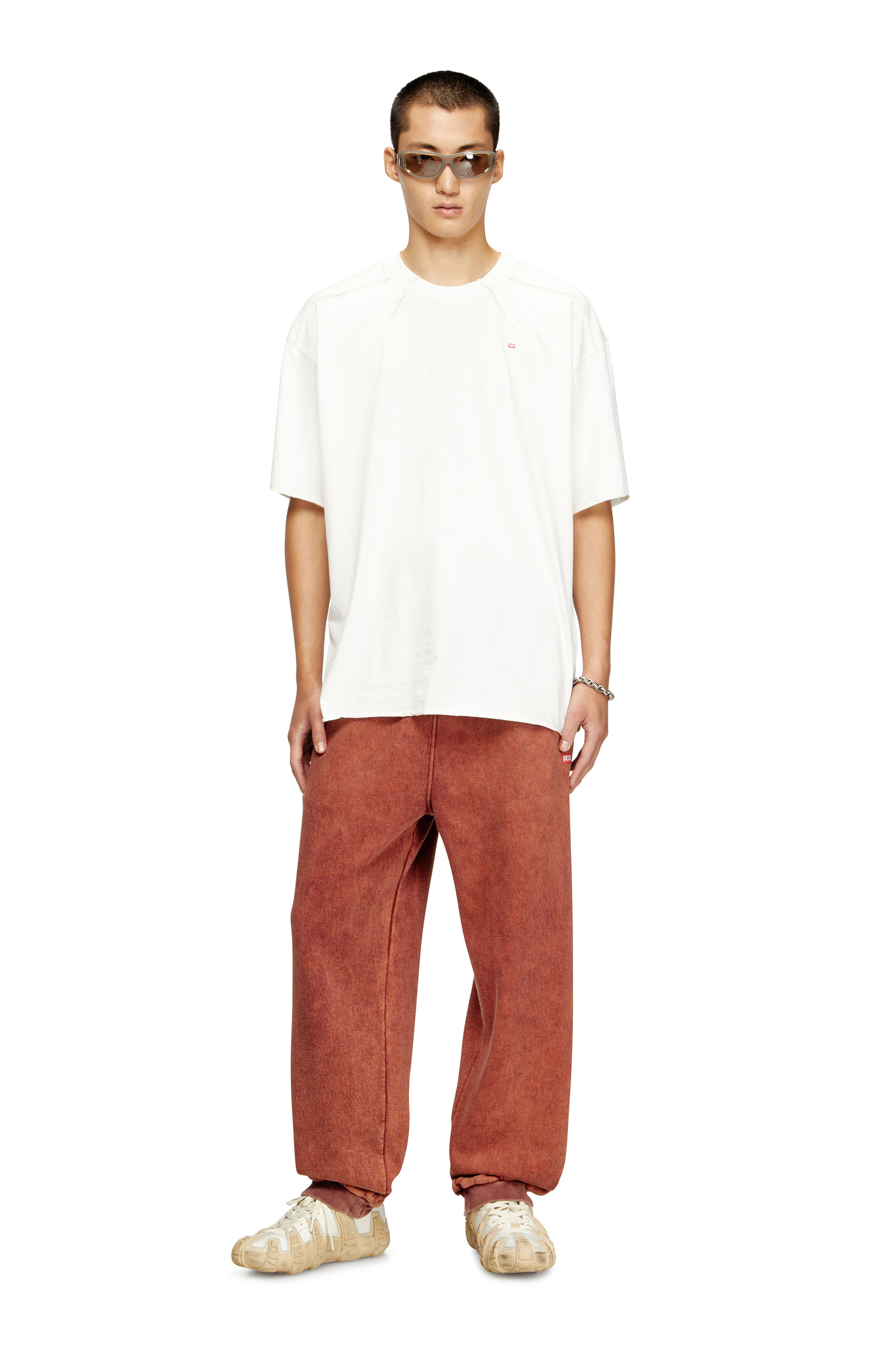 Diesel - T-CRAHOR-BOXT-T1, Man's Cotton T-shirt with micro embroidery in White - 2