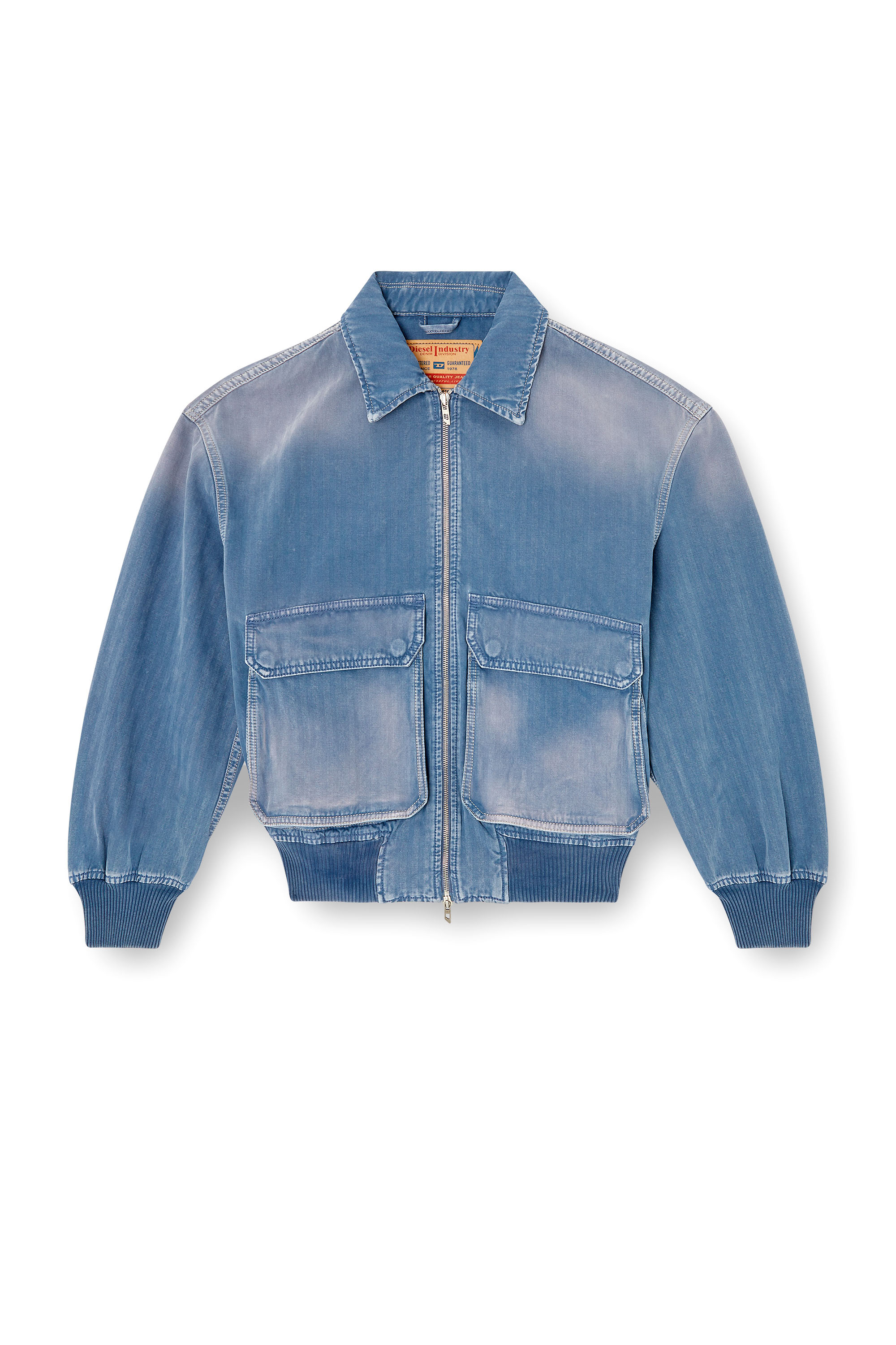 Diesel - D-KURZ, Unisex's Jacket in coloured herringbone denim in Light Blue - 3