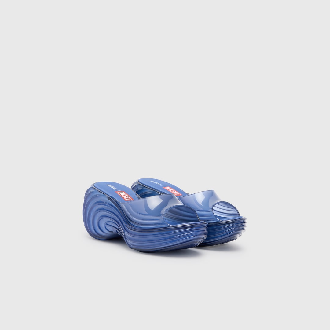 Diesel - Platform mule in Melflex - Sandals - Woman - Blue