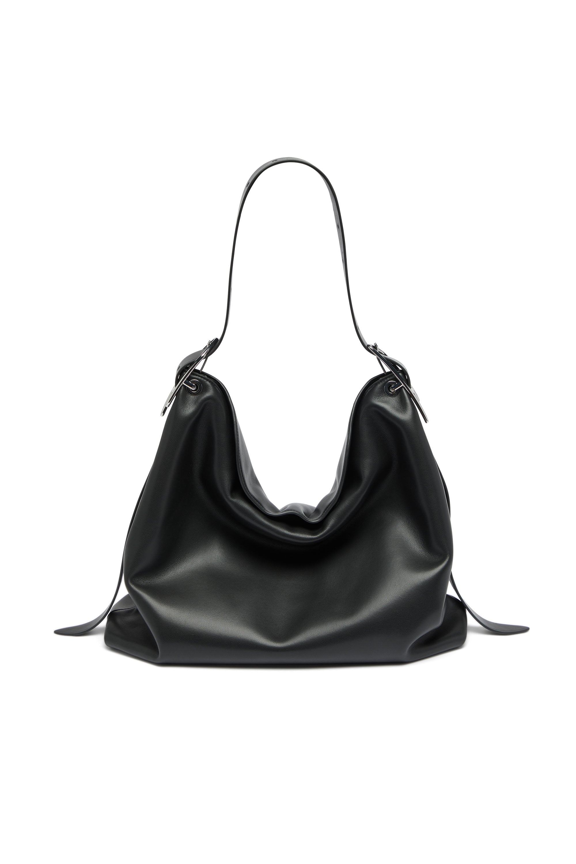 Diesel - D-Line-Leather hobo bag - Shoulder Bags - Woman - Black