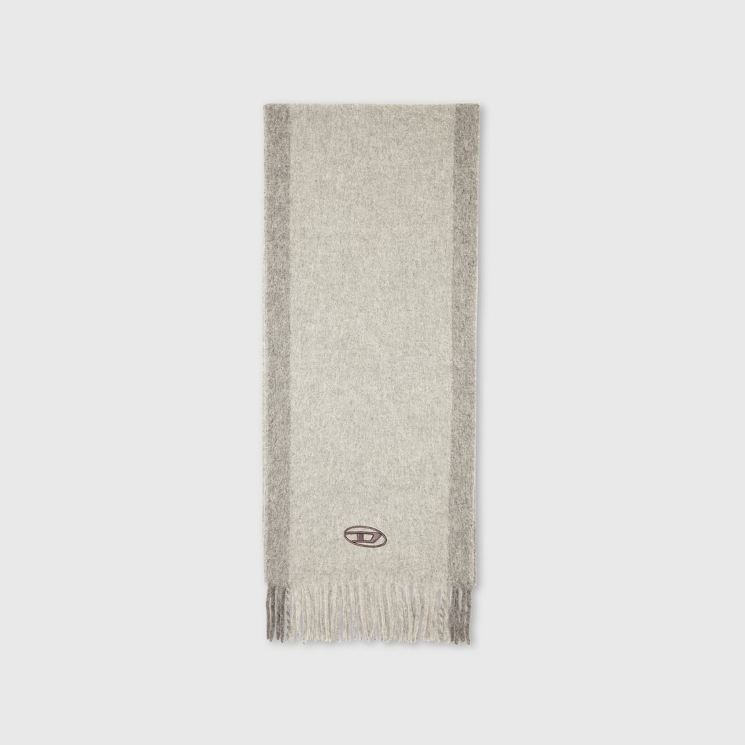 Diesel - Wool-blend scarf with contrast stripes - Scarf - Man - Grey