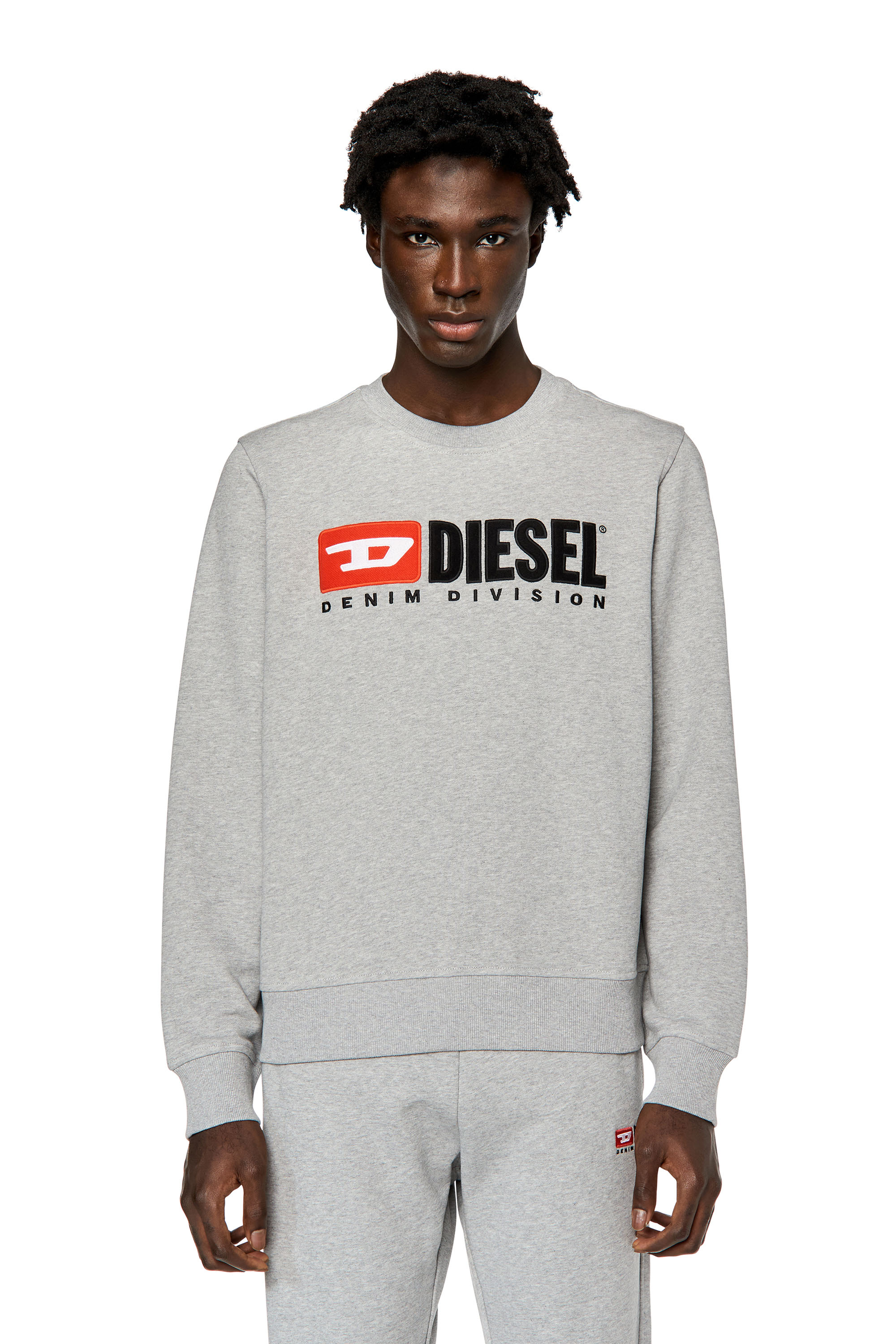 Diesel - Felpa con logo applicato - Felpe - Uomo - Grigio